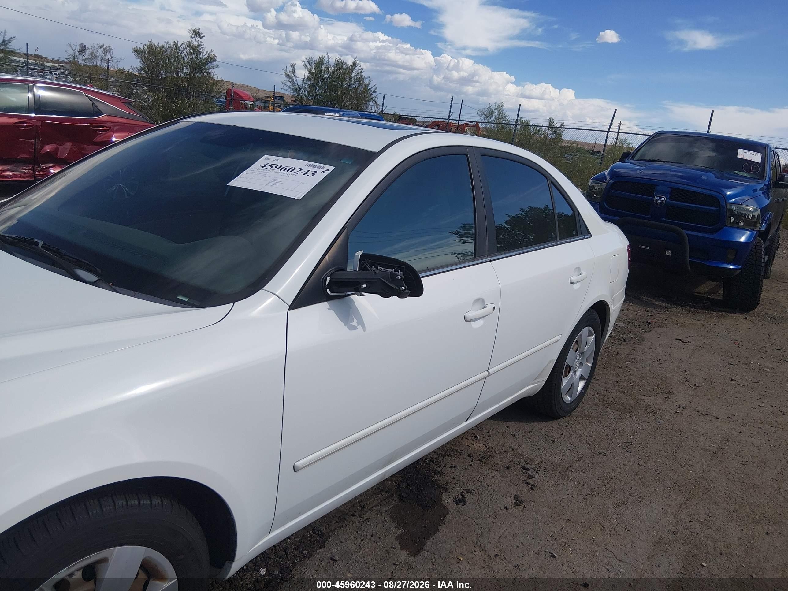 2009 Hyundai Sonata Gls Белый vin: 5NPET46C19H456904