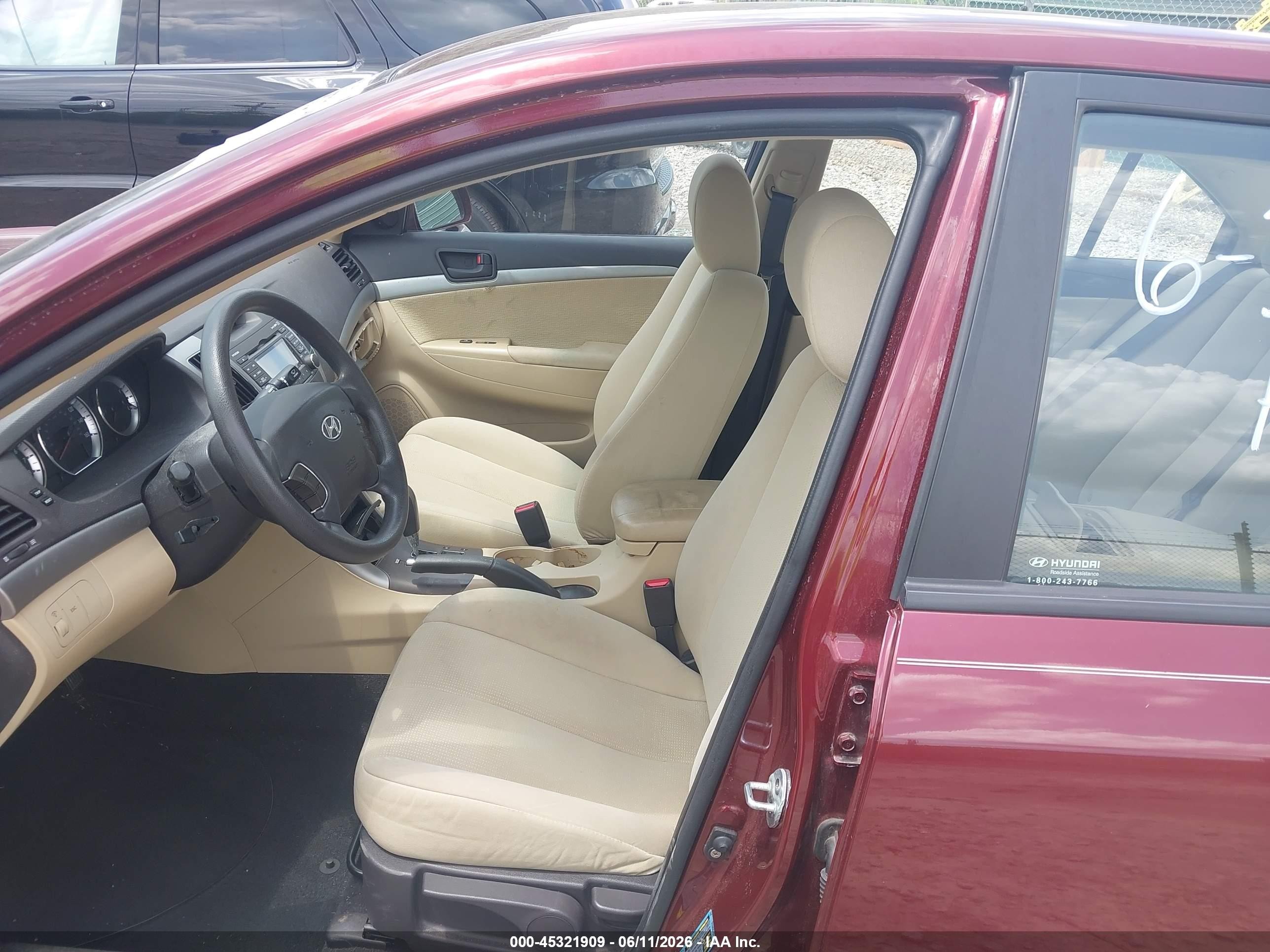 2009 Hyundai Sonata Gls Burgundy vin: 5NPET46C19H501078