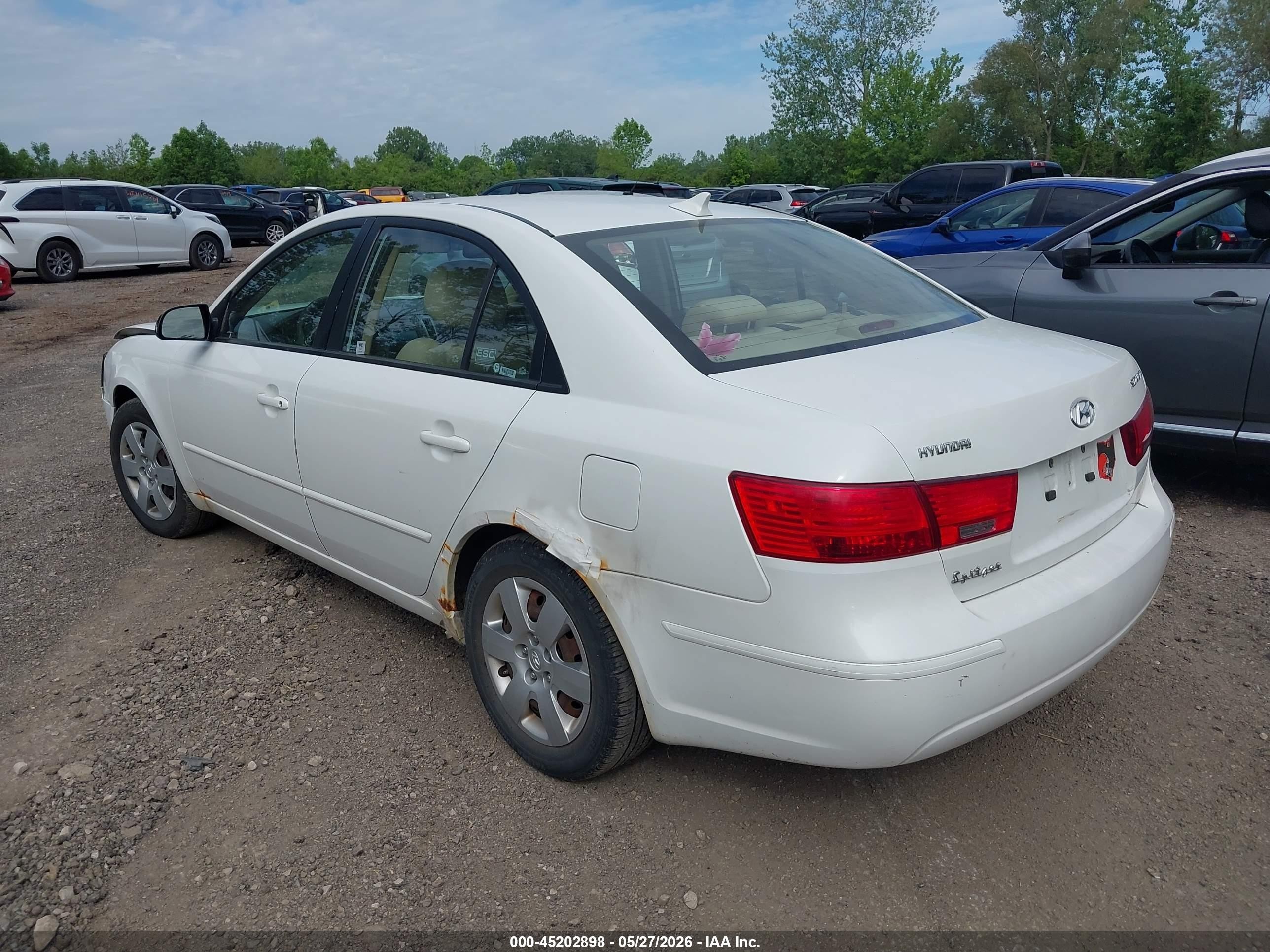 2009 Hyundai Sonata Gls White vin: 5NPET46C19H532931