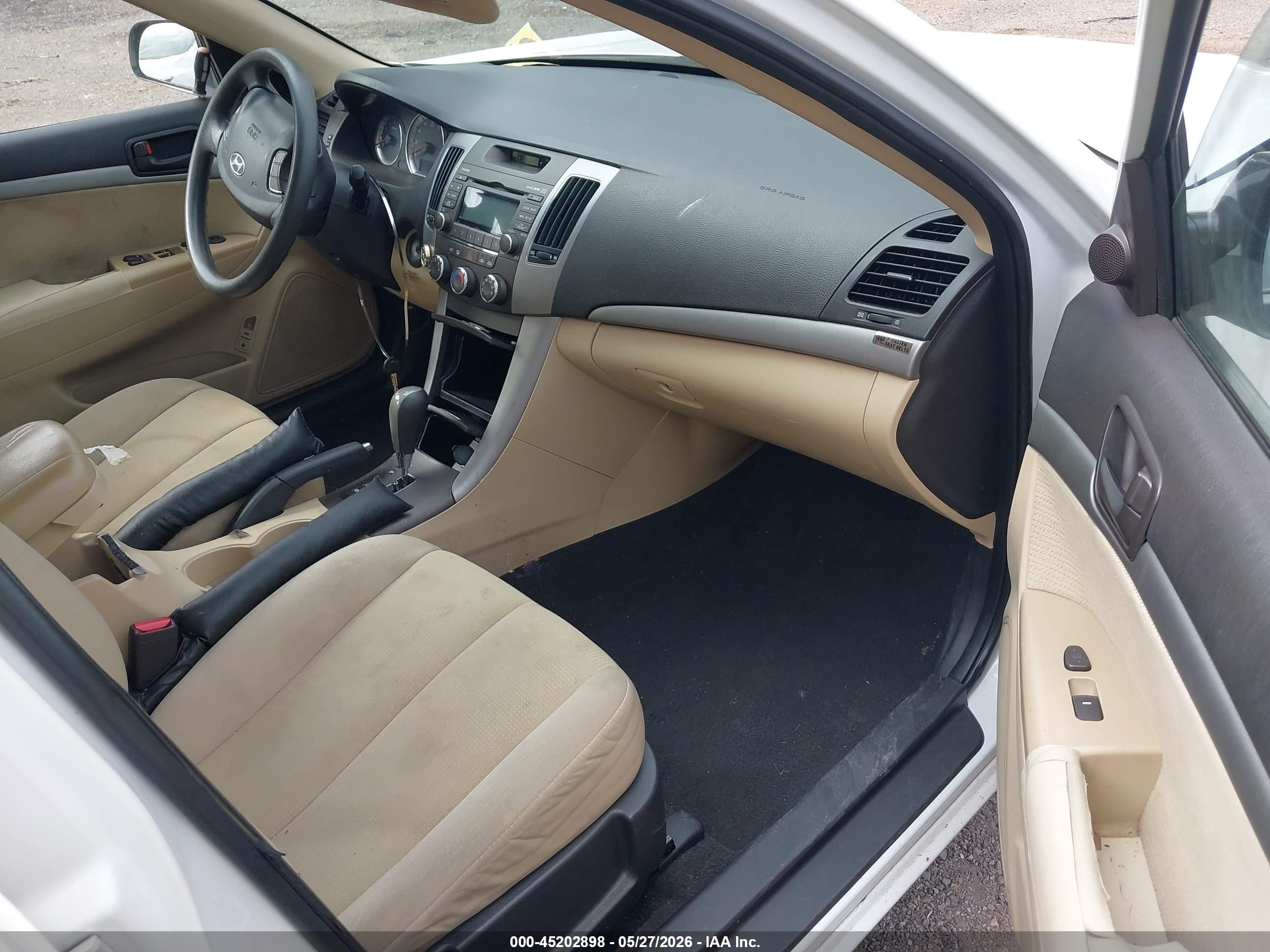 2009 Hyundai Sonata Gls White vin: 5NPET46C19H532931