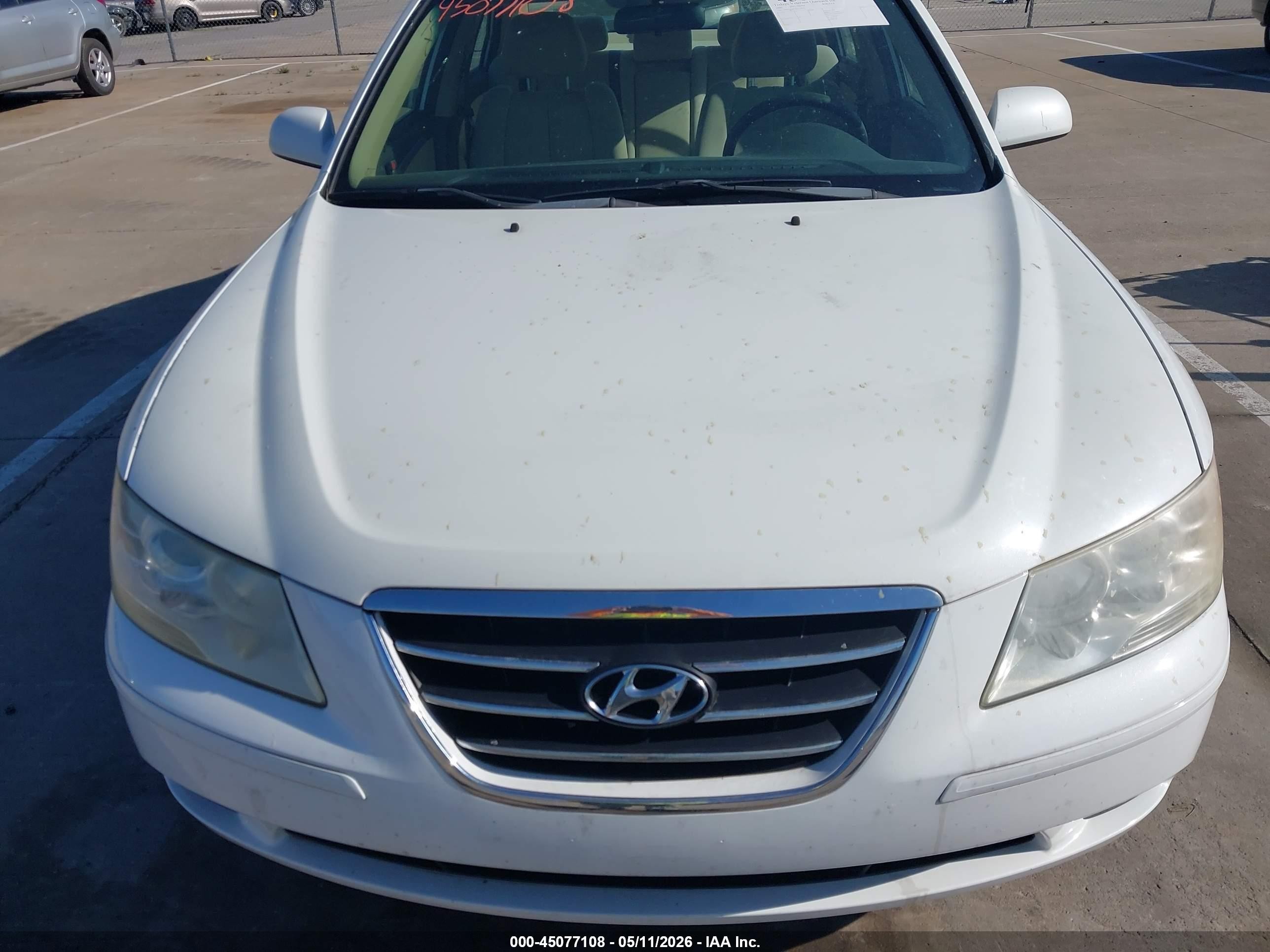 2009 Hyundai Sonata Gls White vin: 5NPET46C19H554931