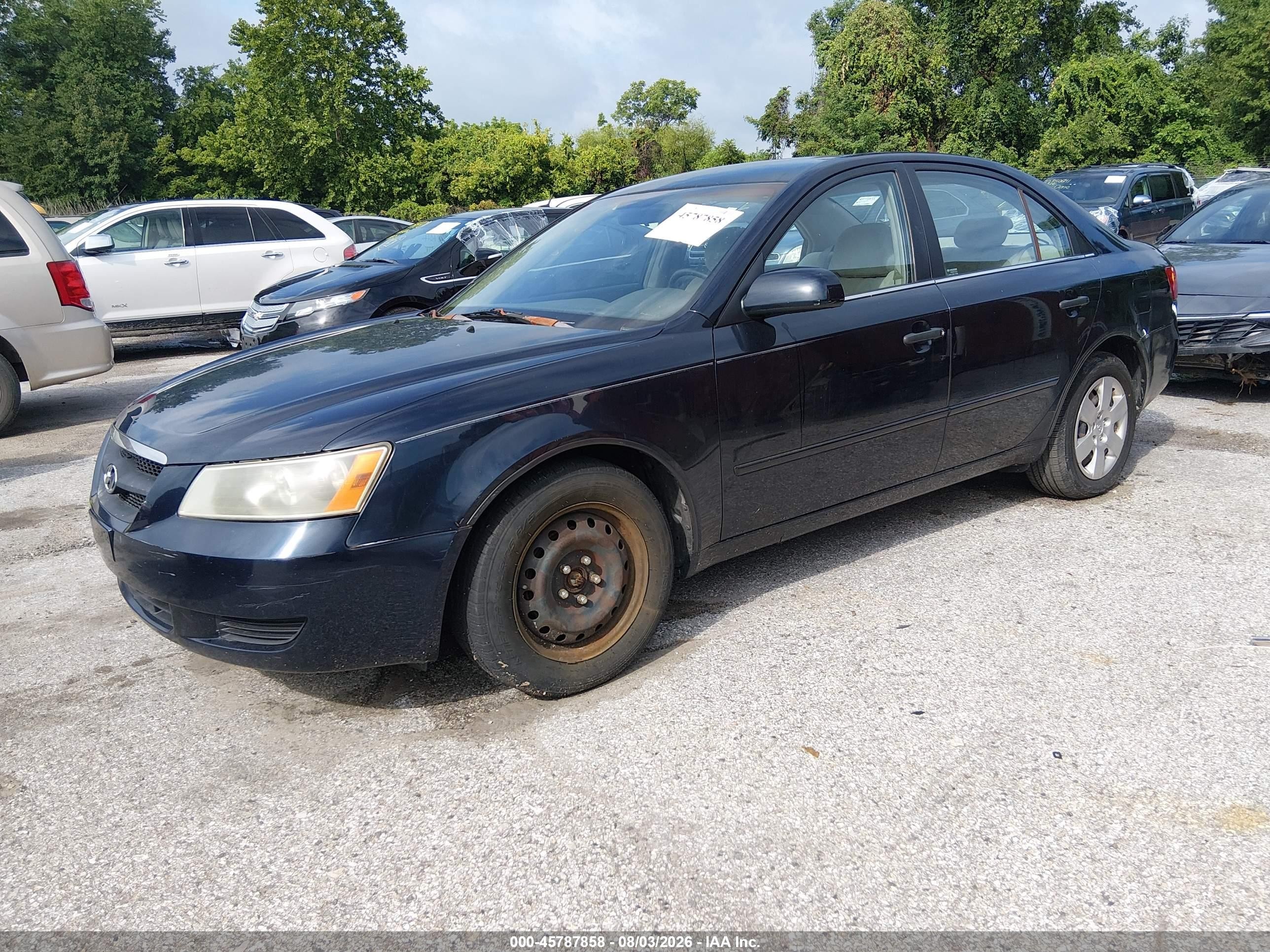 2007 Hyundai Sonata Gls/gls W/xm Black vin: 5NPET46C27H195019