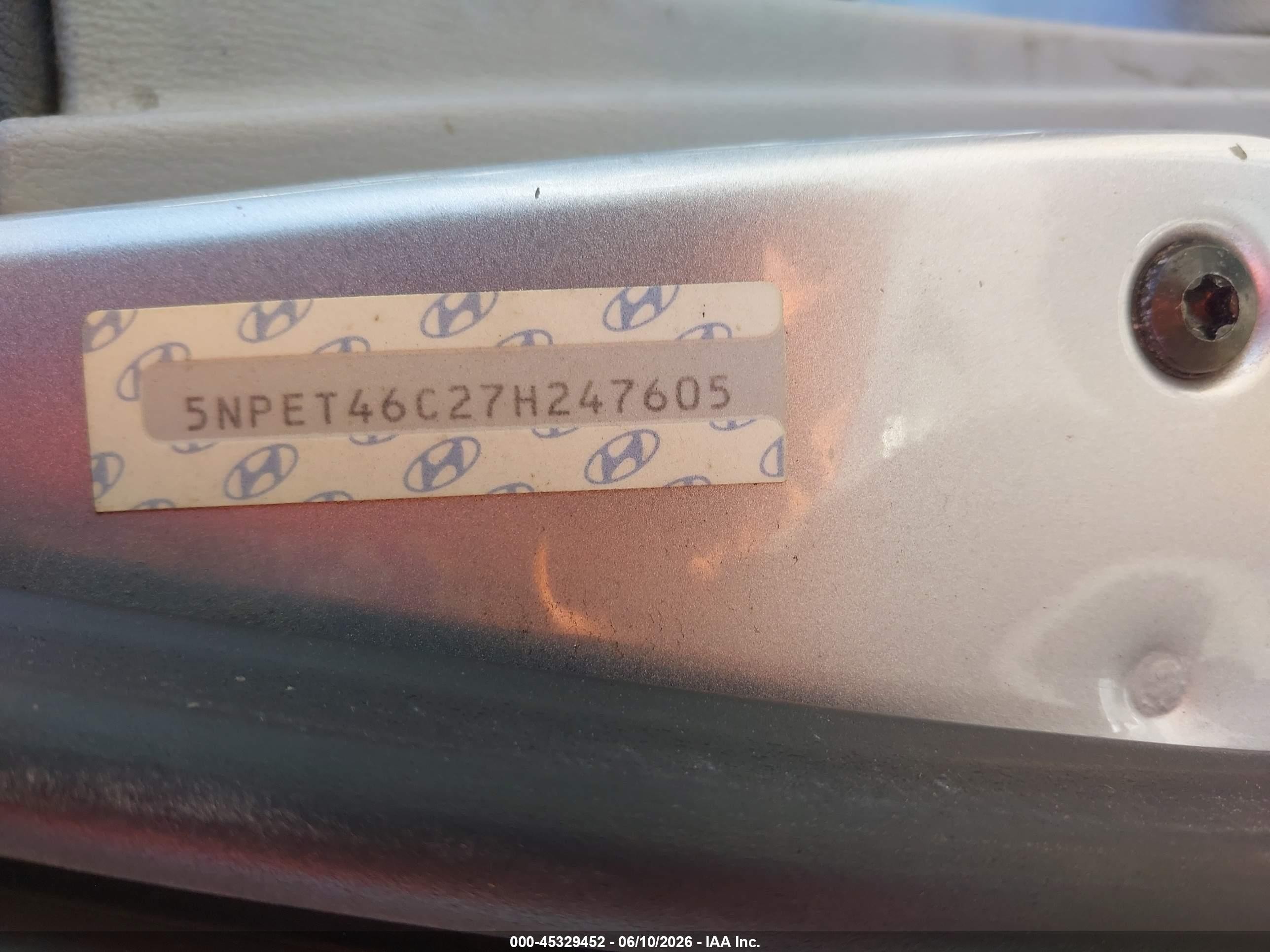 2007 Hyundai Sonata Gls Silver vin: 5NPET46C27H247605