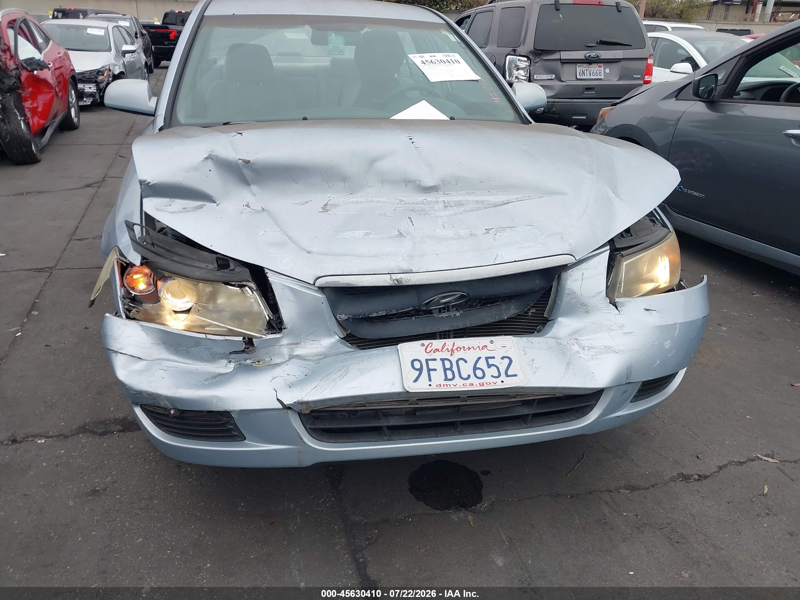 2007 Hyundai Sonata Gls/gls W/xm Light Blue vin: 5NPET46C27H294553