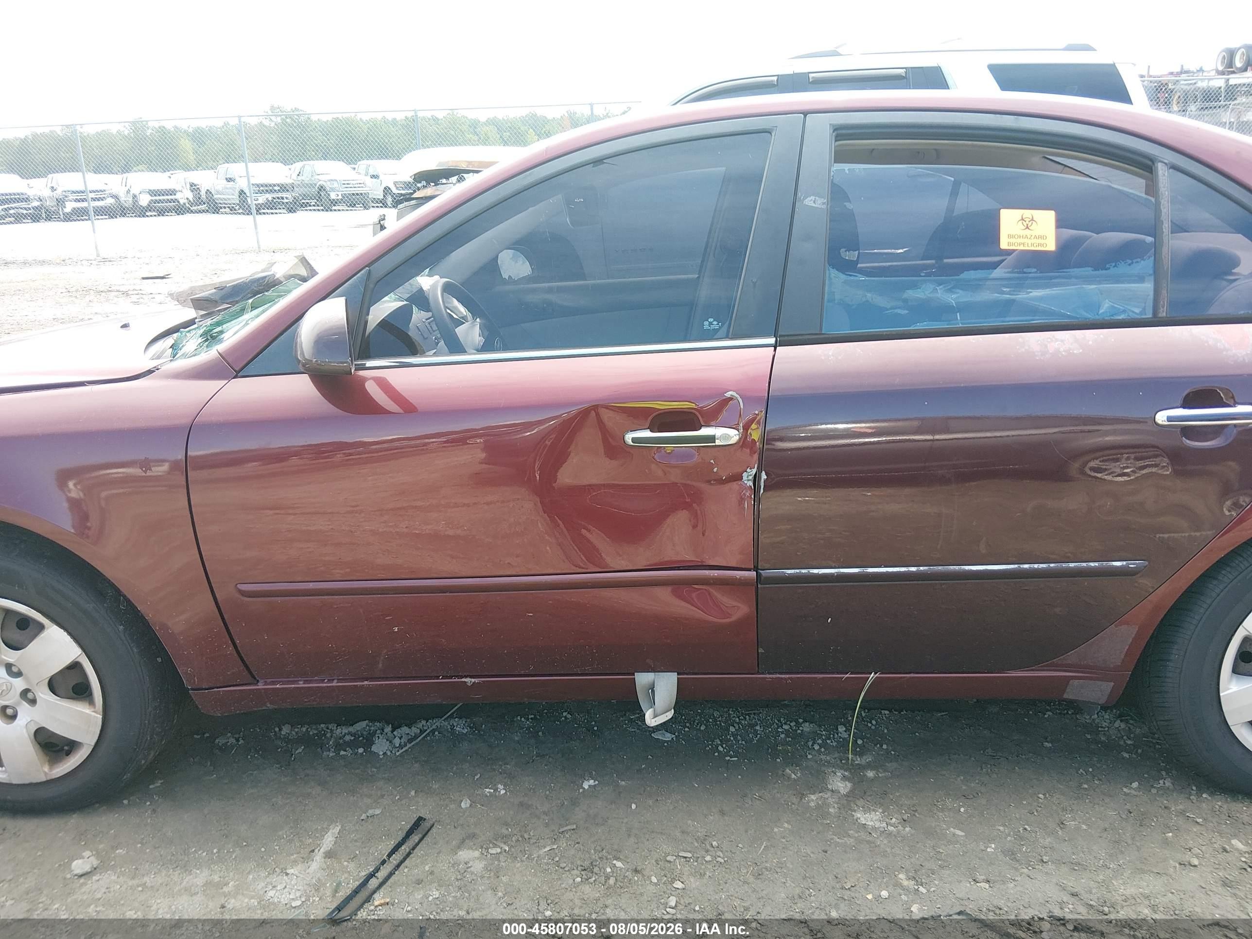 2008 Hyundai Sonata Gls Burgundy vin: 5NPET46C28H373545