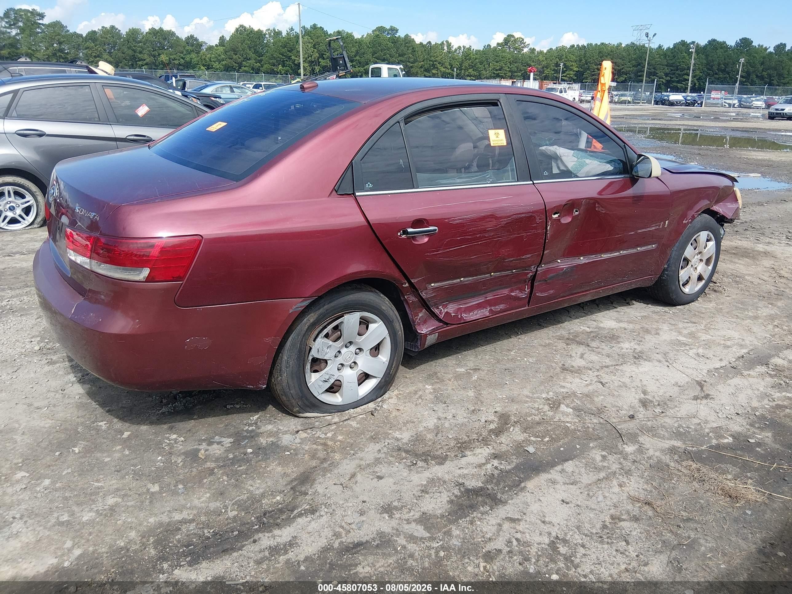 2008 Hyundai Sonata Gls Burgundy vin: 5NPET46C28H373545