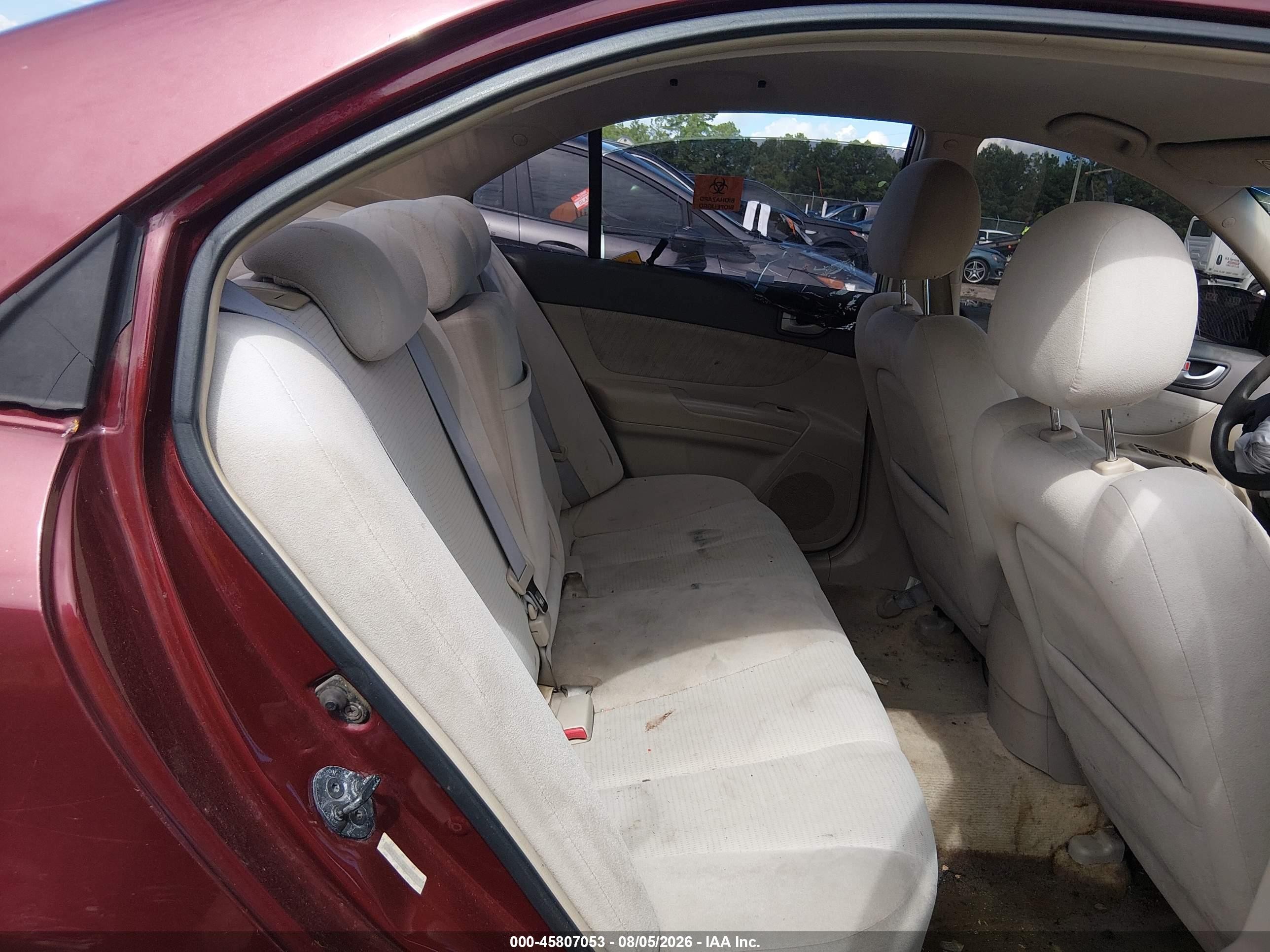 2008 Hyundai Sonata Gls Burgundy vin: 5NPET46C28H373545