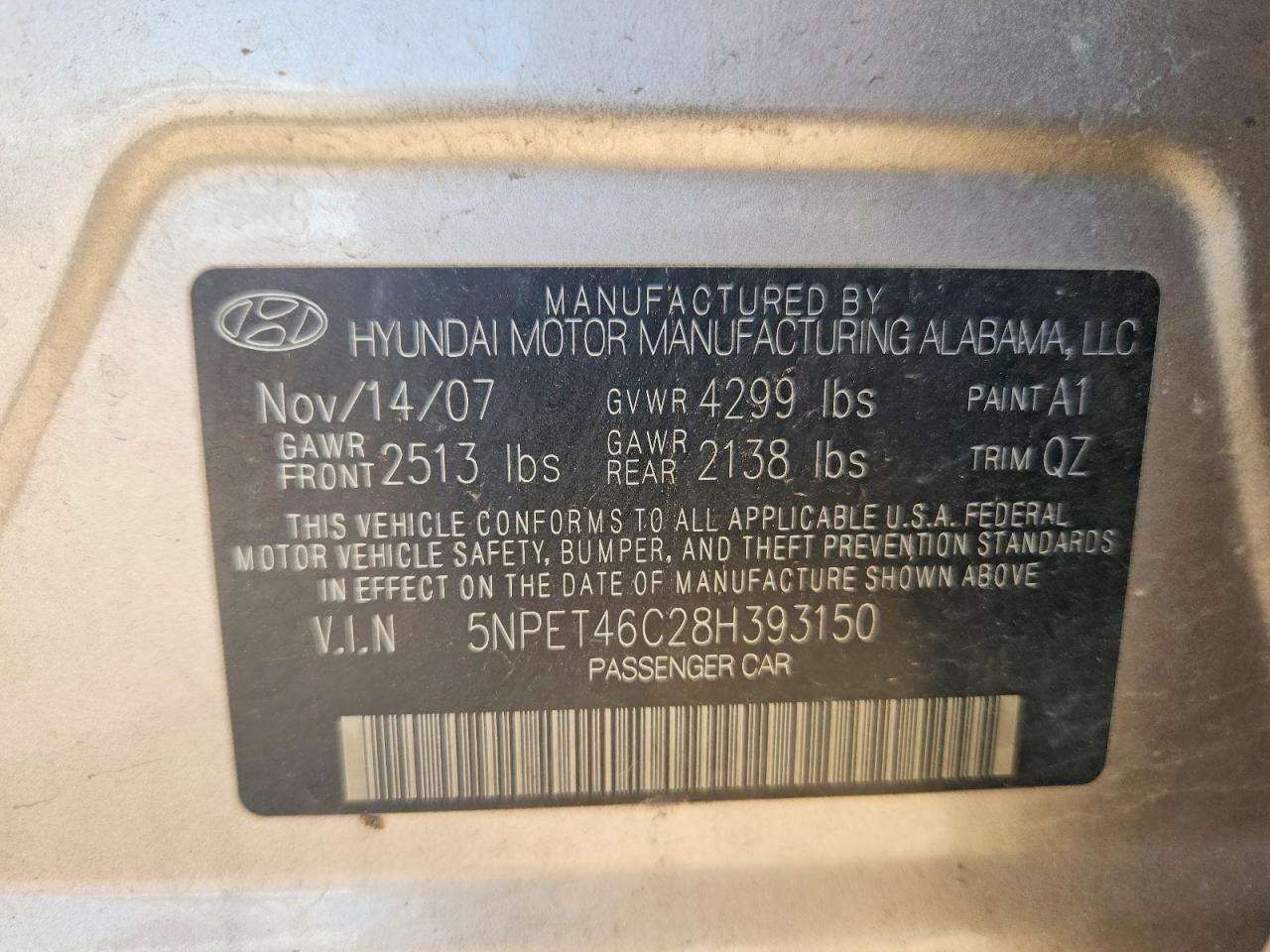 2008 Hyundai Sonata Gls Gold vin: 5NPET46C28H393150