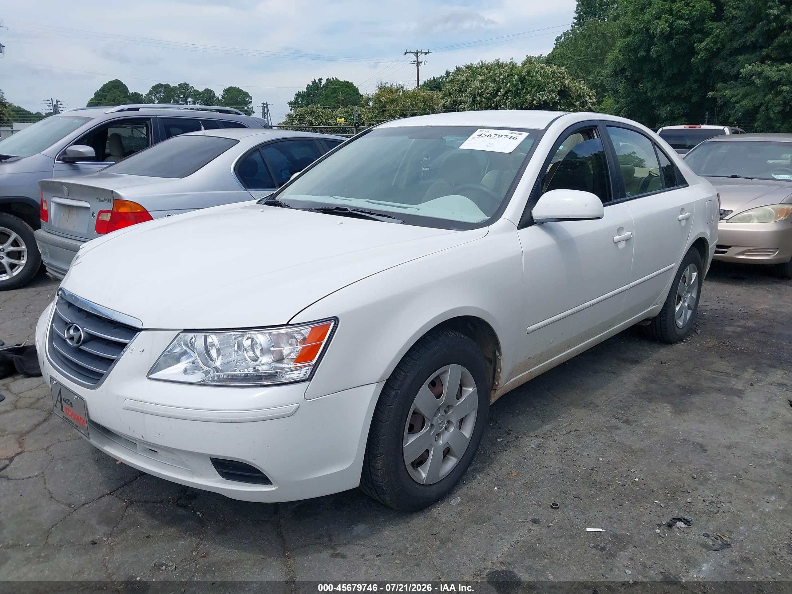 2009 Hyundai Sonata Gls White vin: 5NPET46C29H509139