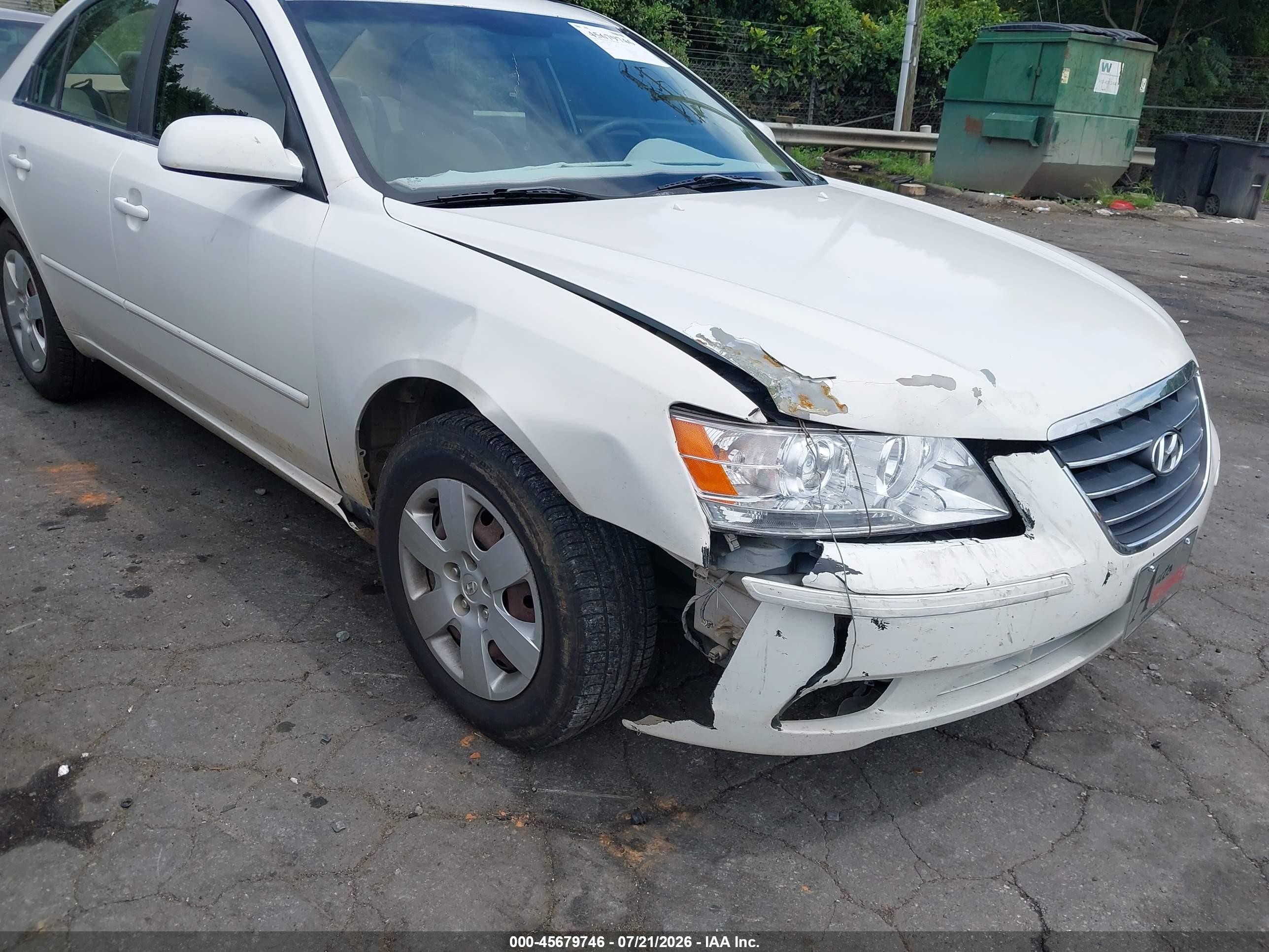 2009 Hyundai Sonata Gls White vin: 5NPET46C29H509139