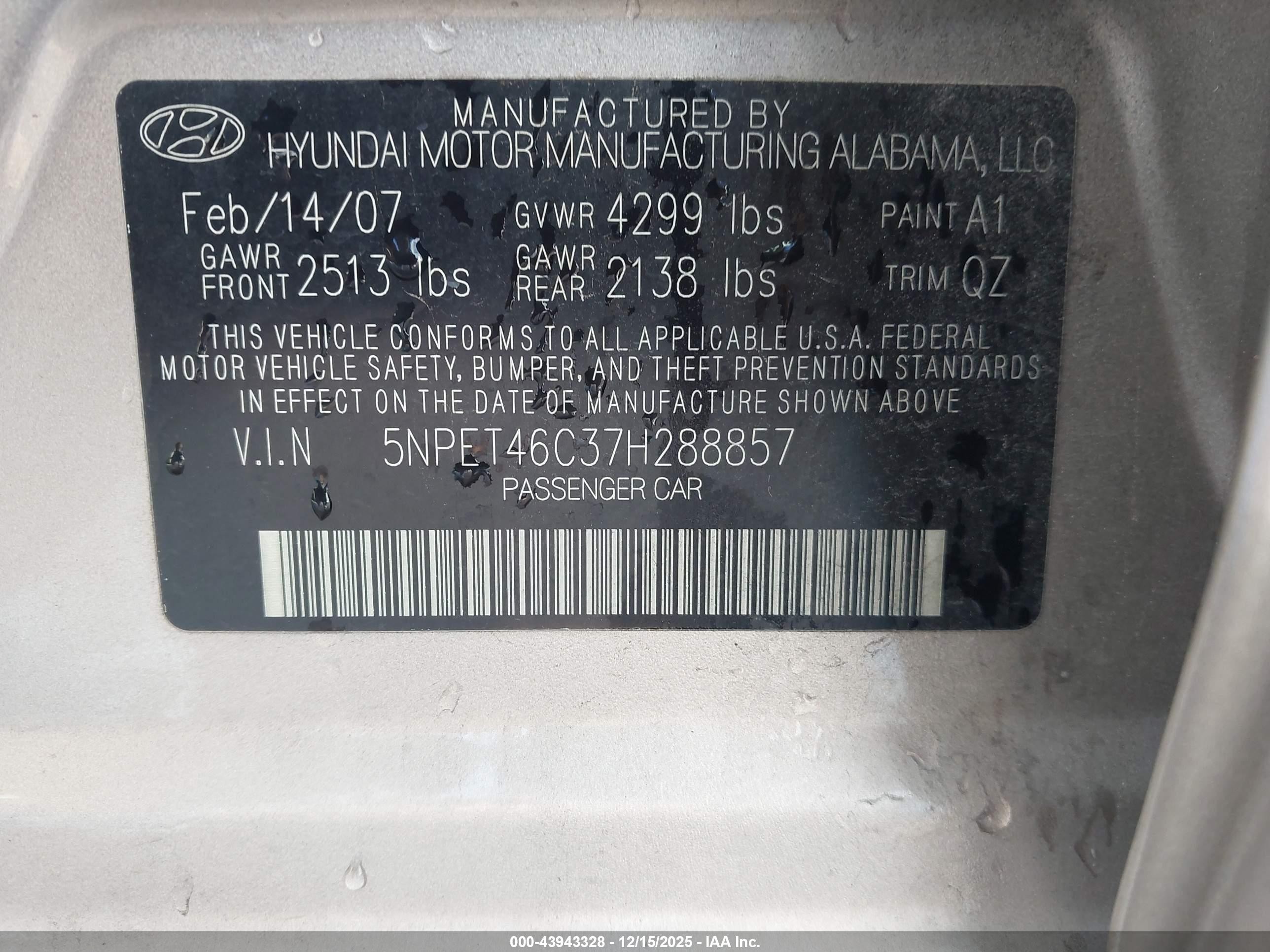 2007 Hyundai Sonata Gls Желто-коричневый vin: 5NPET46C37H288857