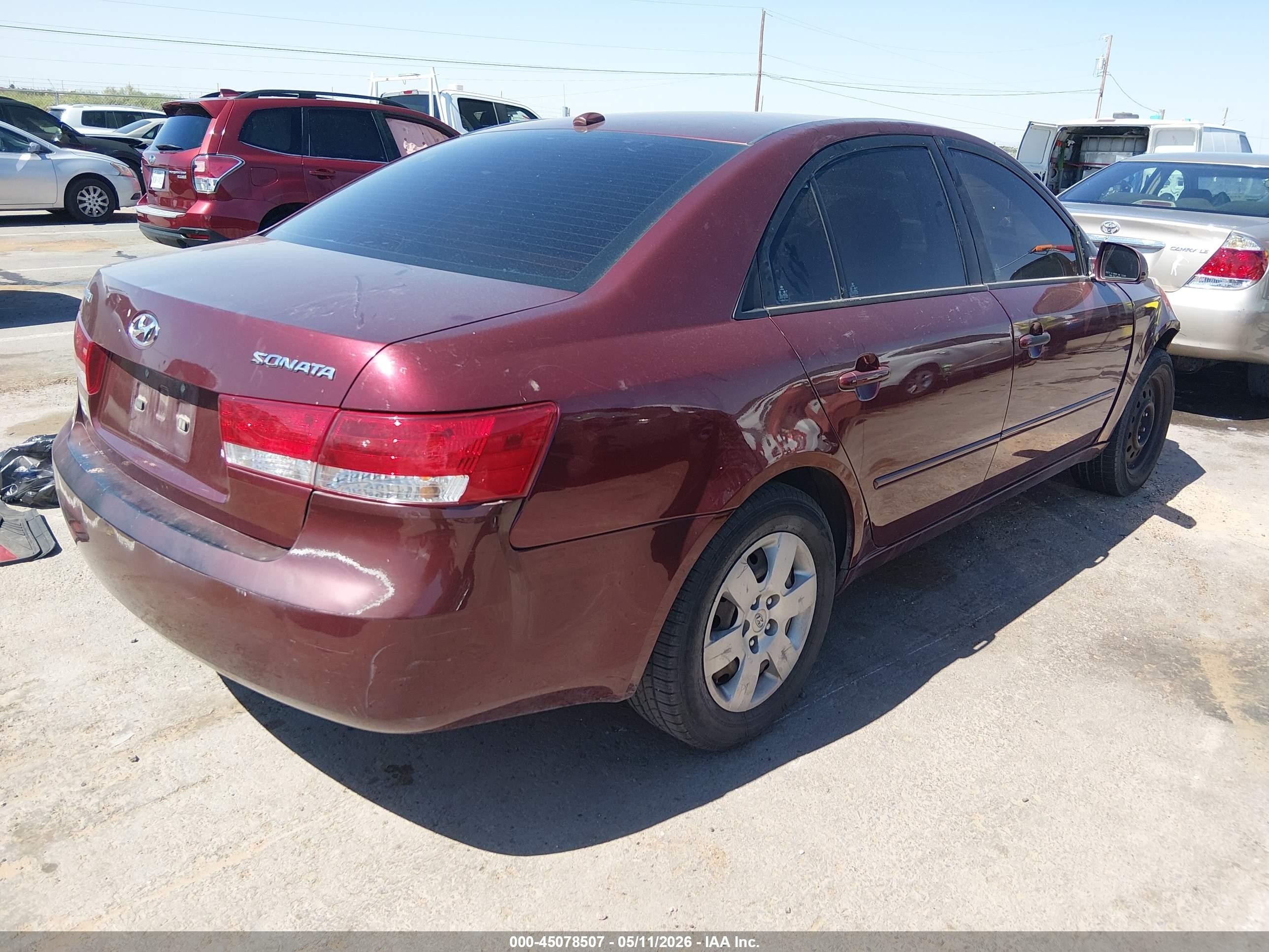 2007 Hyundai Sonata Gls Maroon vin: 5NPET46C37H291788