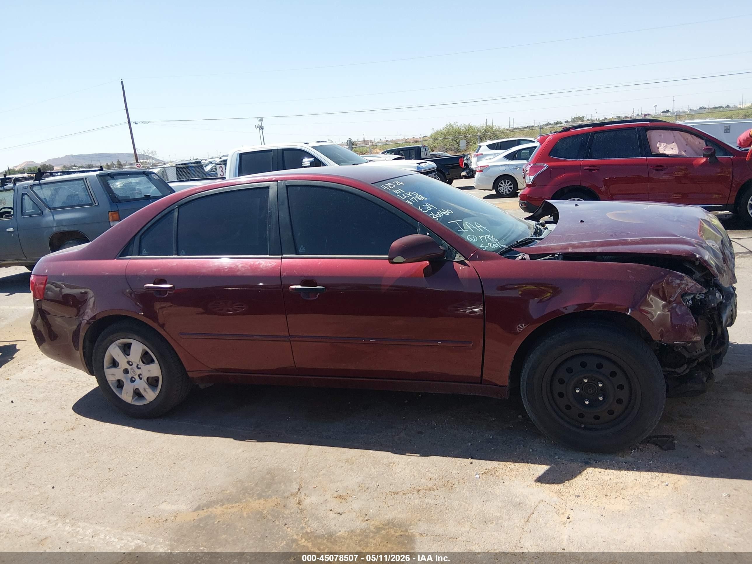 2007 Hyundai Sonata Gls Maroon vin: 5NPET46C37H291788