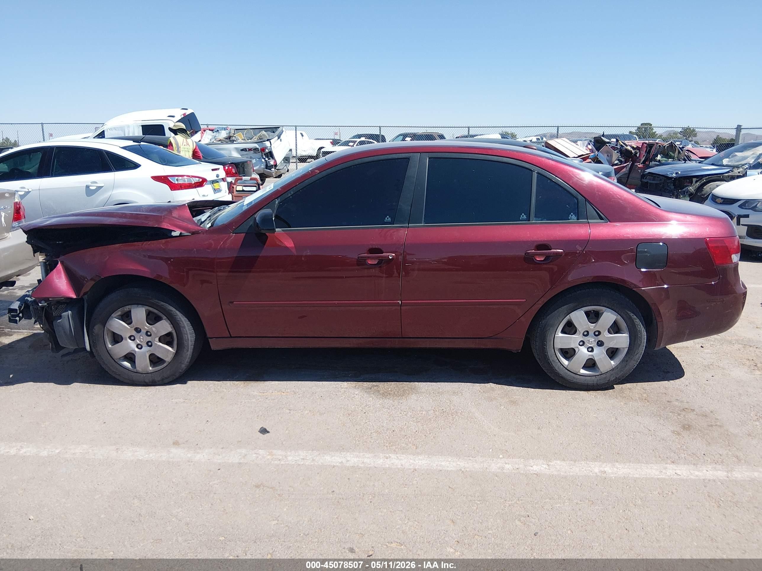 2007 Hyundai Sonata Gls Maroon vin: 5NPET46C37H291788