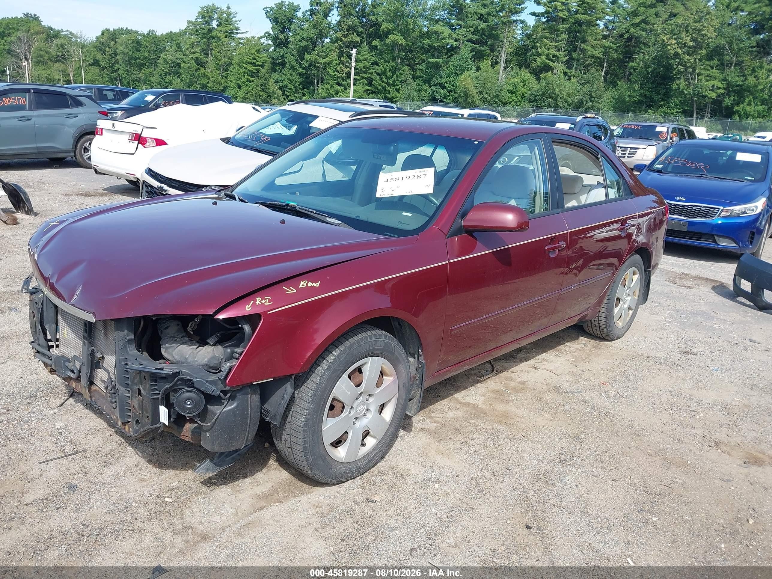 2008 Hyundai Sonata Gls Red vin: 5NPET46C38H305075