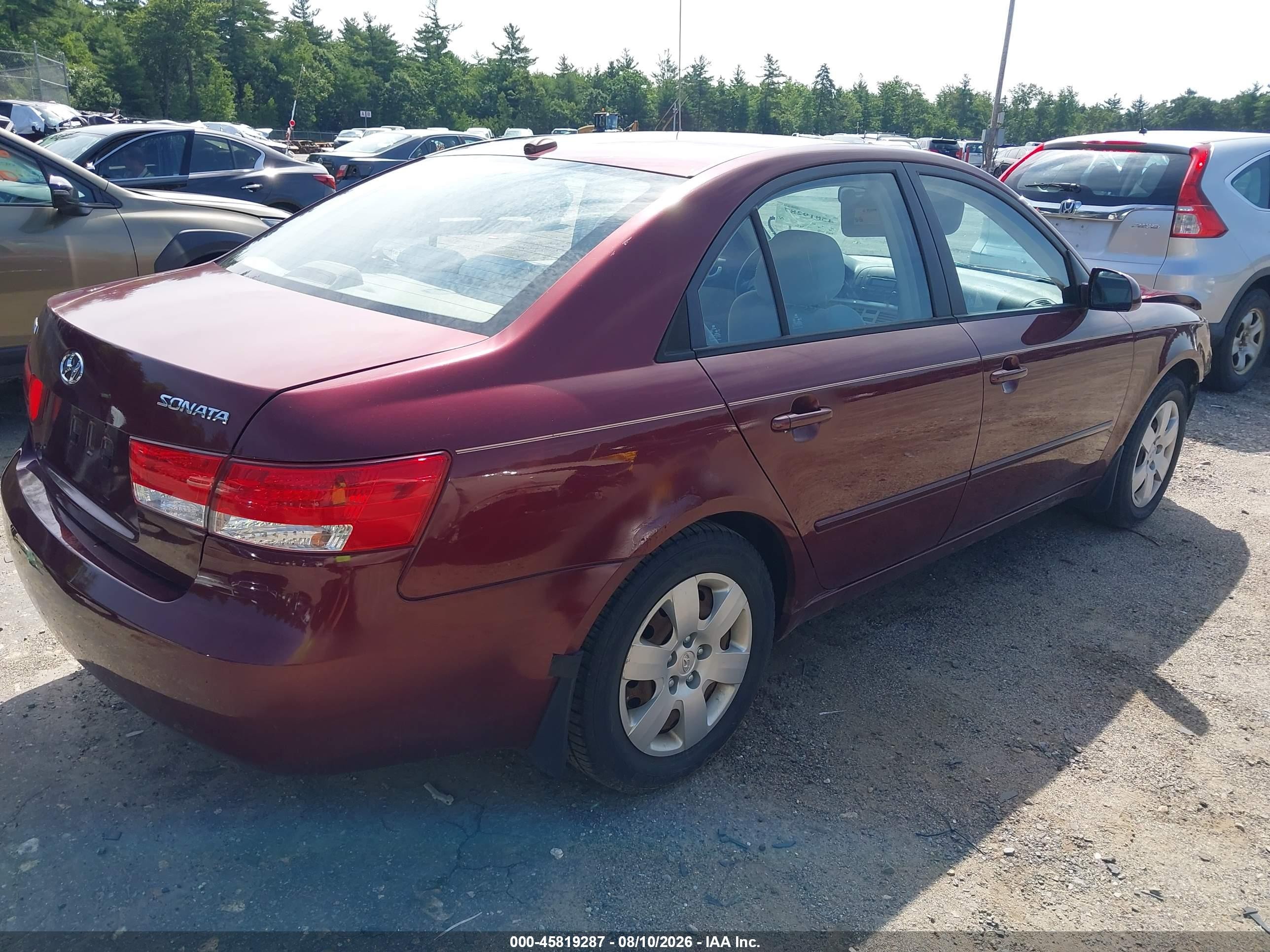 2008 Hyundai Sonata Gls Red vin: 5NPET46C38H305075