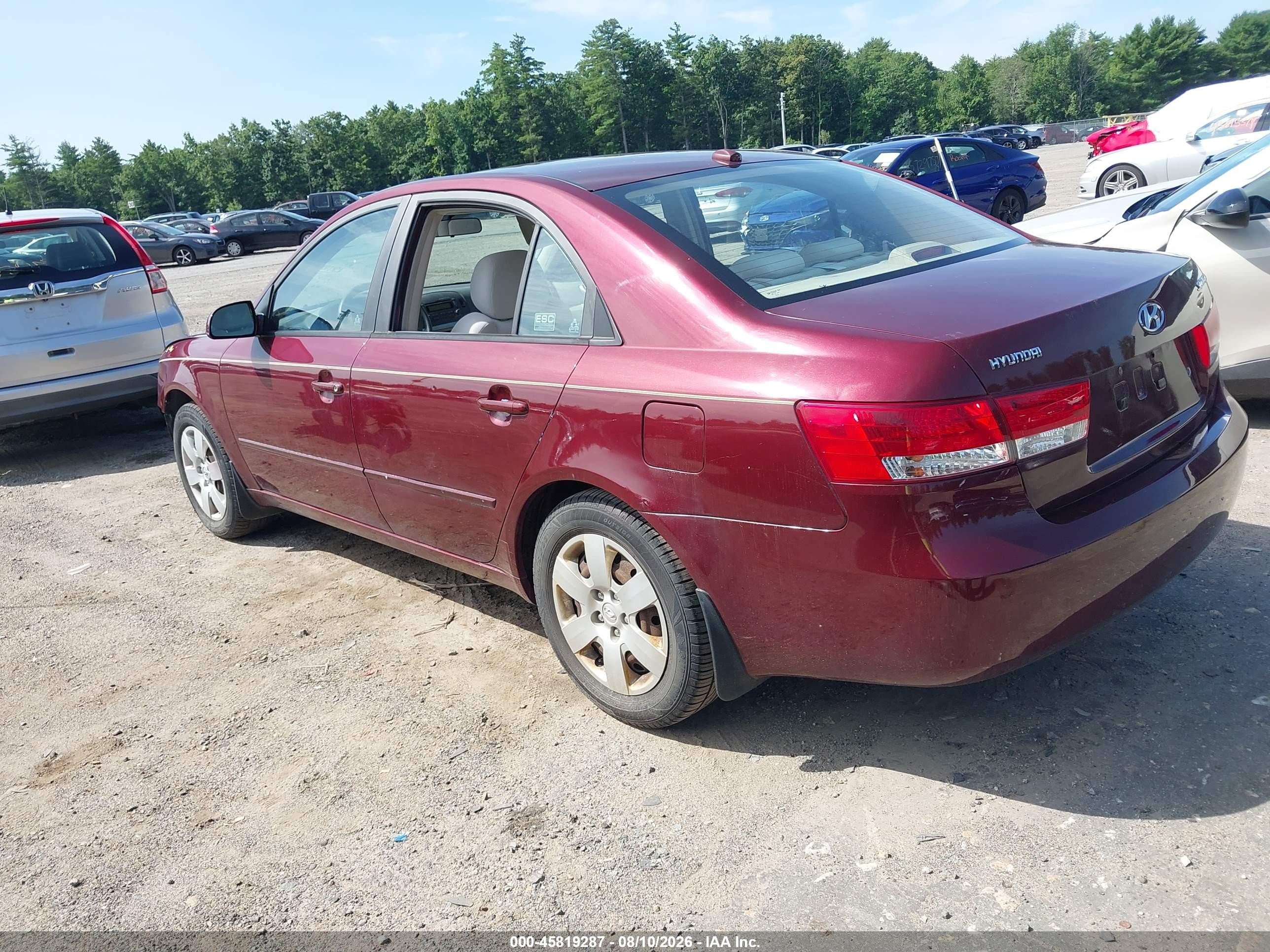 2008 Hyundai Sonata Gls Red vin: 5NPET46C38H305075