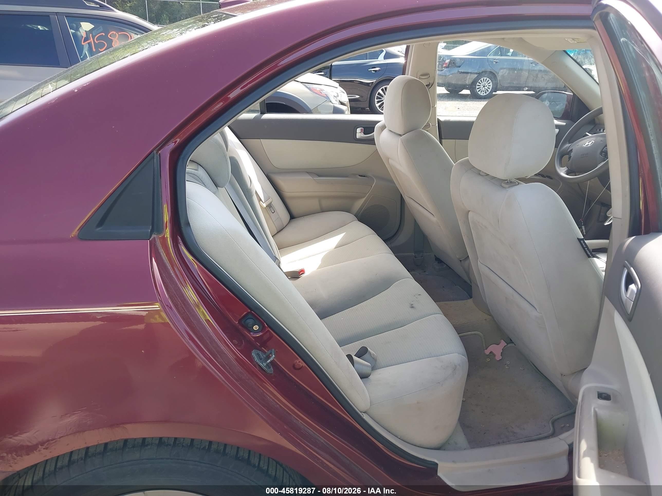 2008 Hyundai Sonata Gls Red vin: 5NPET46C38H305075