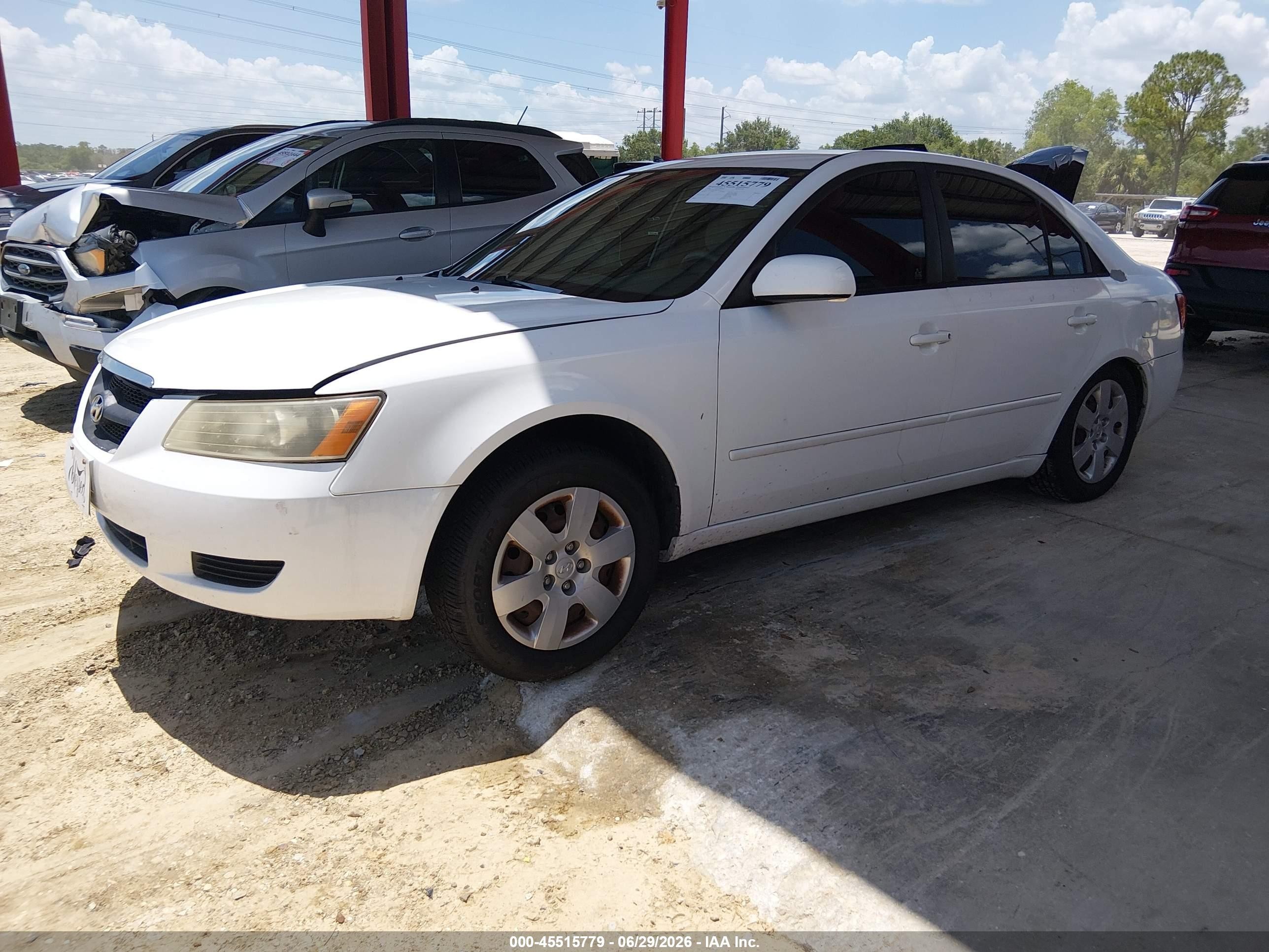 2008 Hyundai Sonata Gls White vin: 5NPET46C38H344510