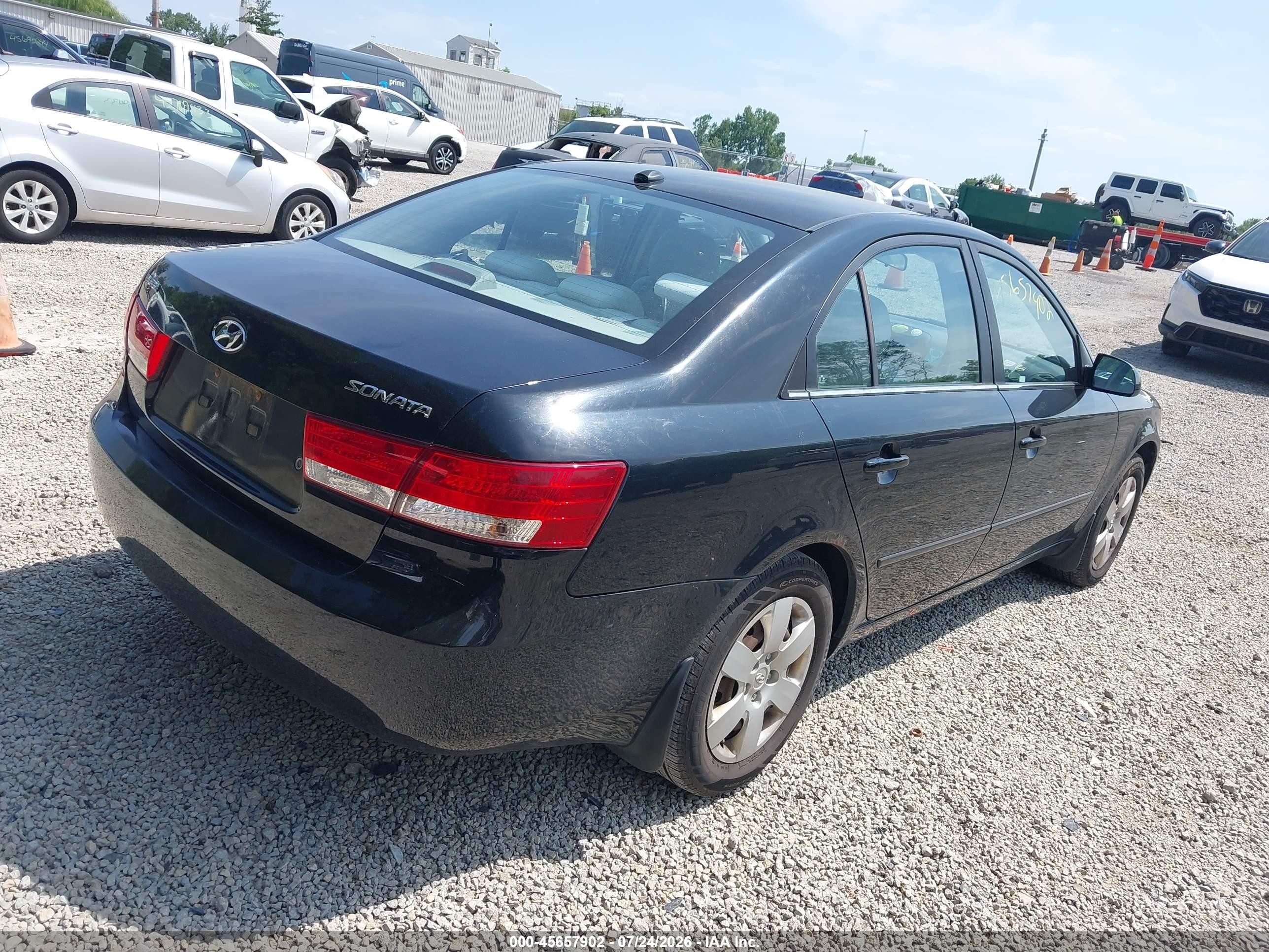 2008 Hyundai Sonata Gls Black vin: 5NPET46C38H385865