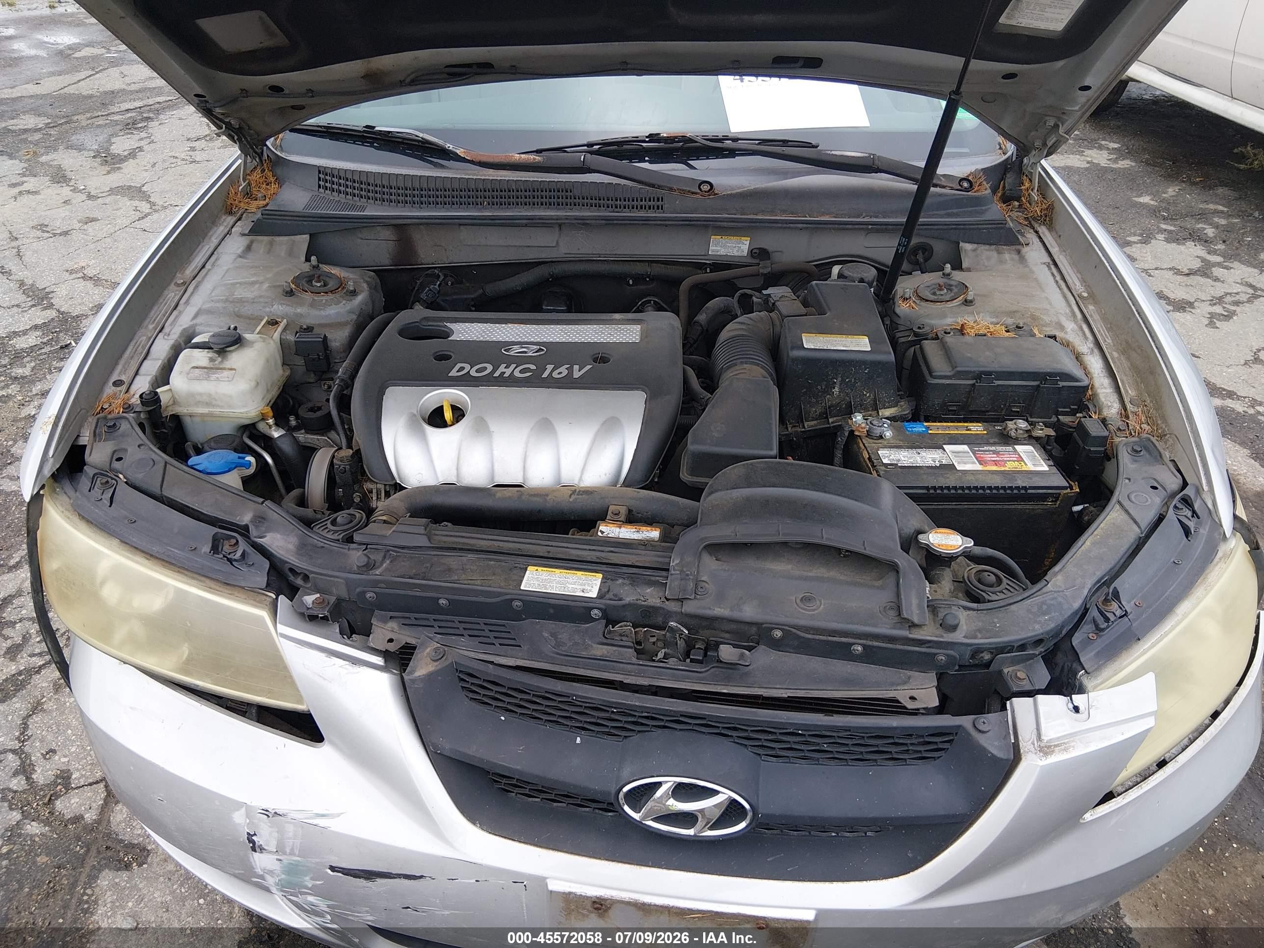 2007 Hyundai Sonata Gls/gls W/xm Silver vin: 5NPET46C47H204609