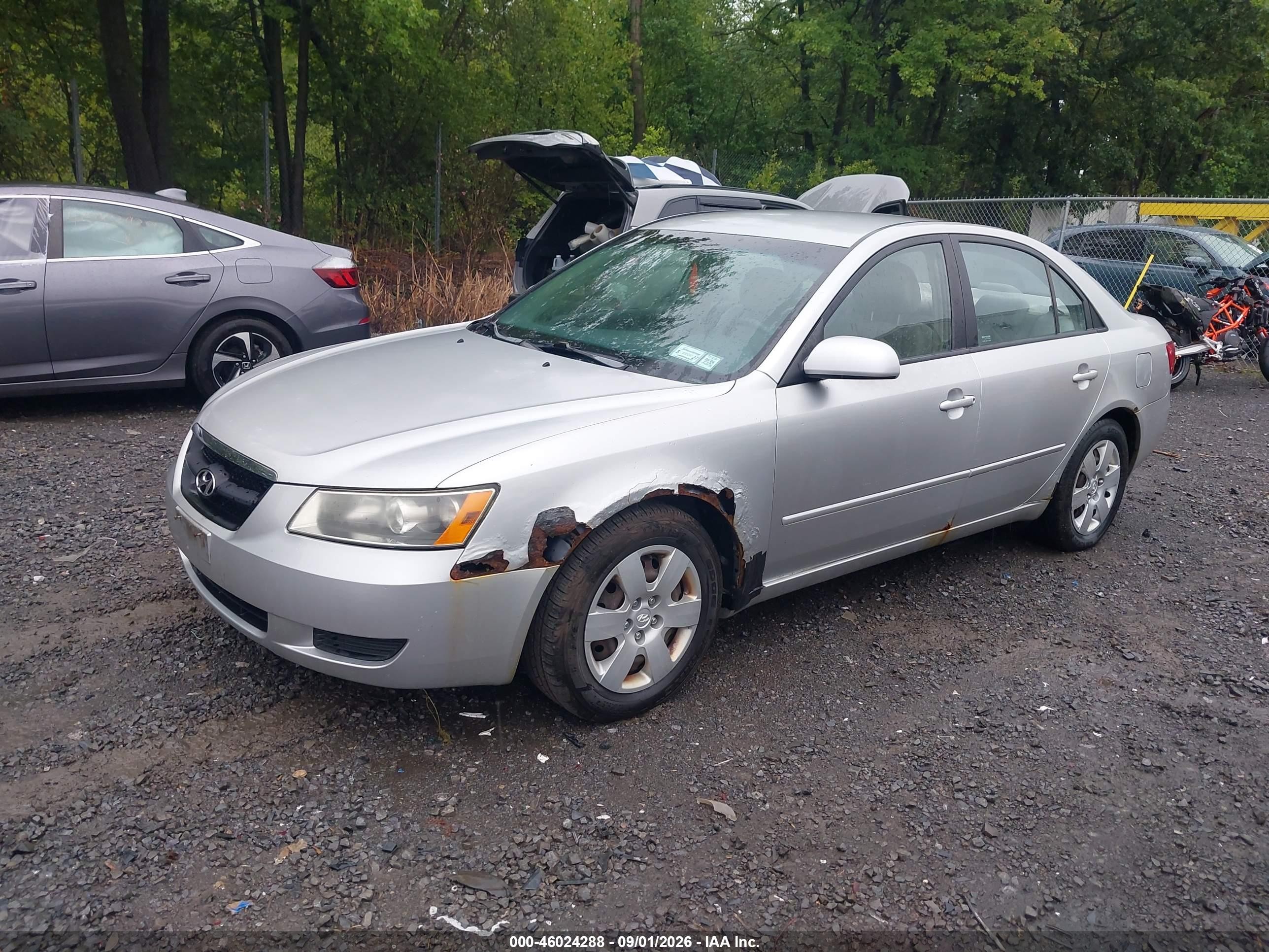 2007 Hyundai Sonata Gls Silver vin: 5NPET46C47H254314