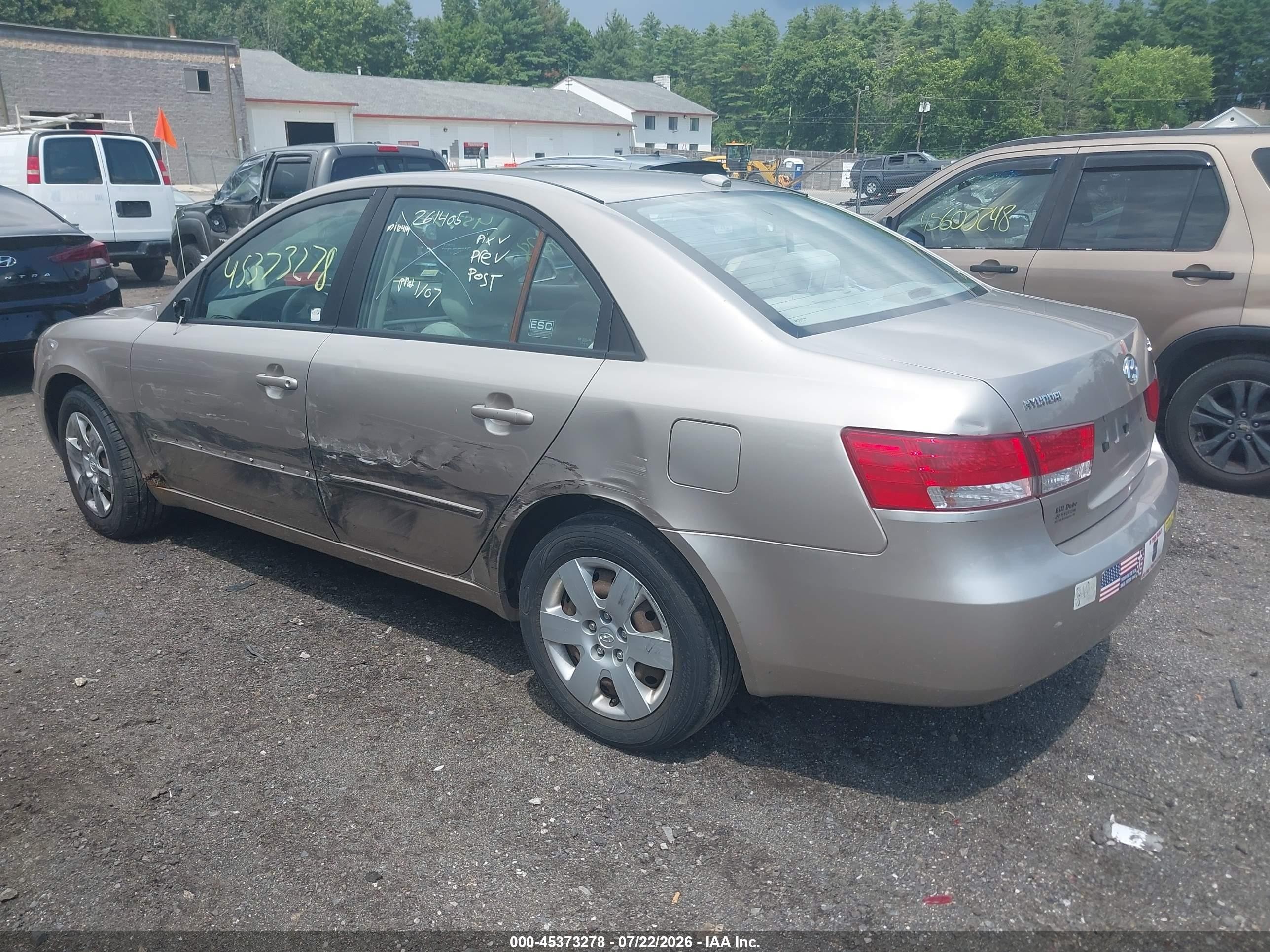 2007 Hyundai Sonata Gls/gls W/xm Beige vin: 5NPET46C47H283408