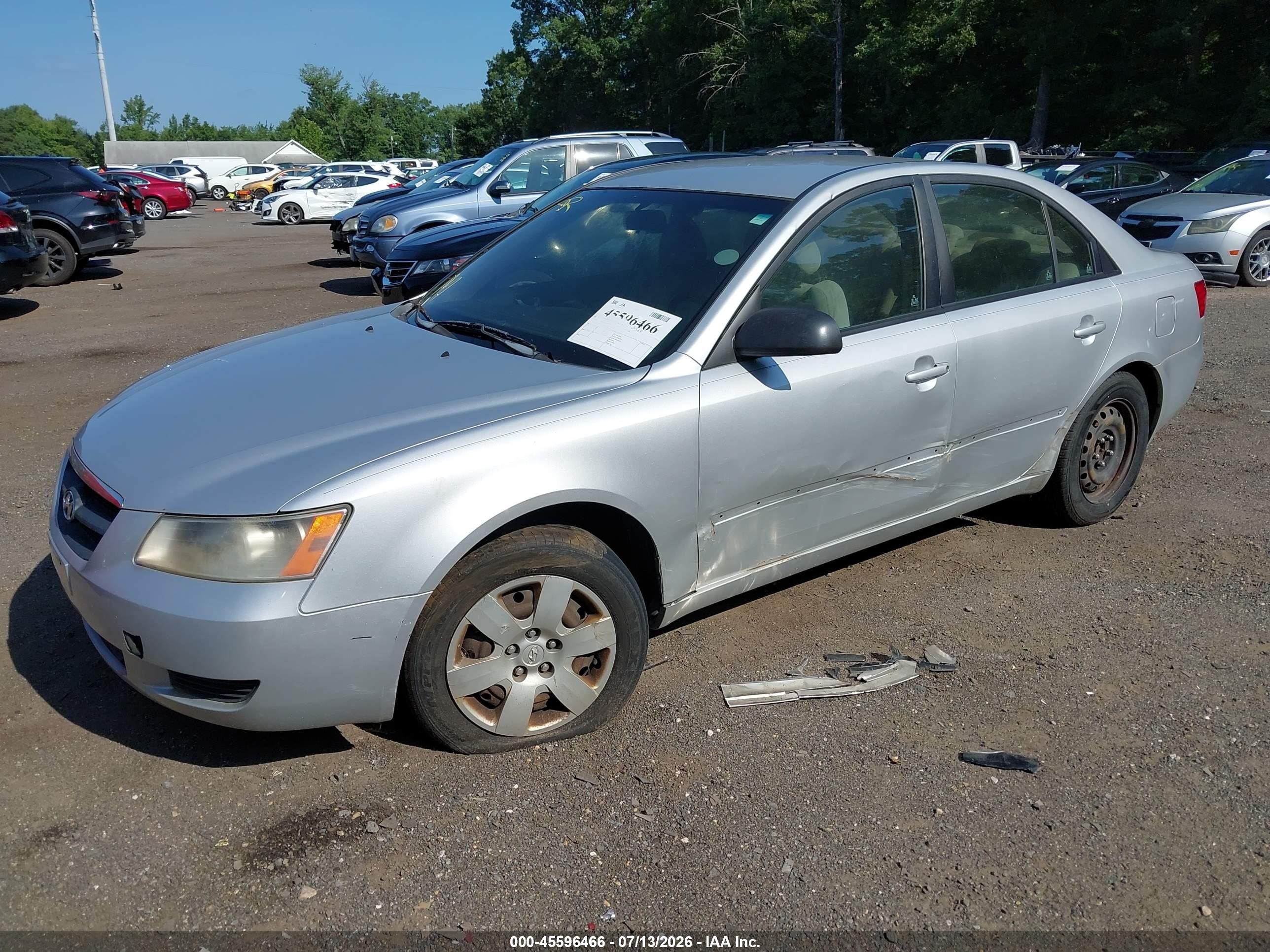 2008 Hyundai Sonata Gls Silver vin: 5NPET46C48H345956