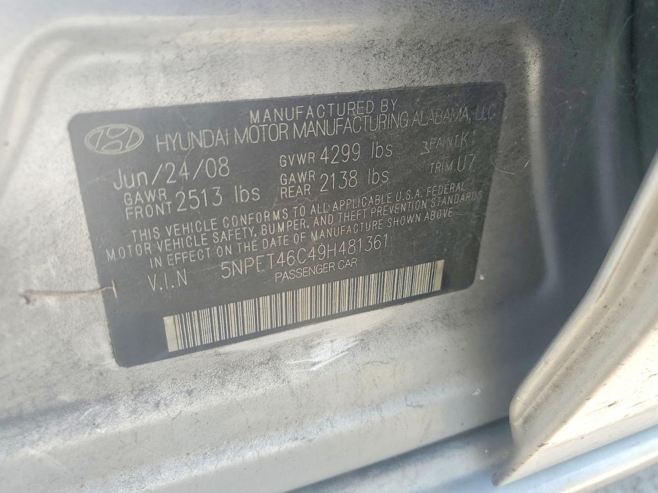 2009 Hyundai Sonata Gls Серебряный vin: 5NPET46C49H481361