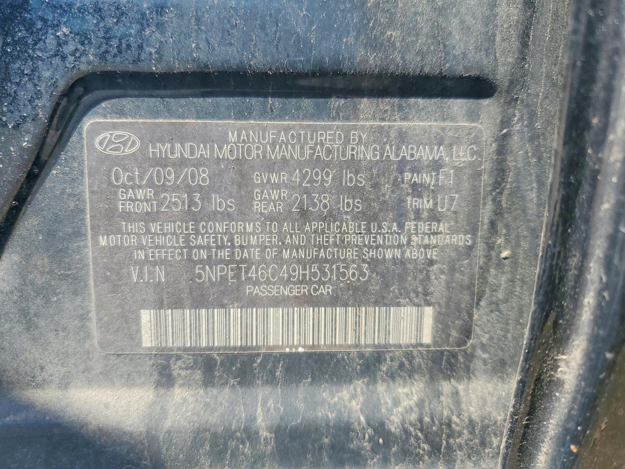 2009 Hyundai Sonata Gls Charcoal vin: 5NPET46C49H531563