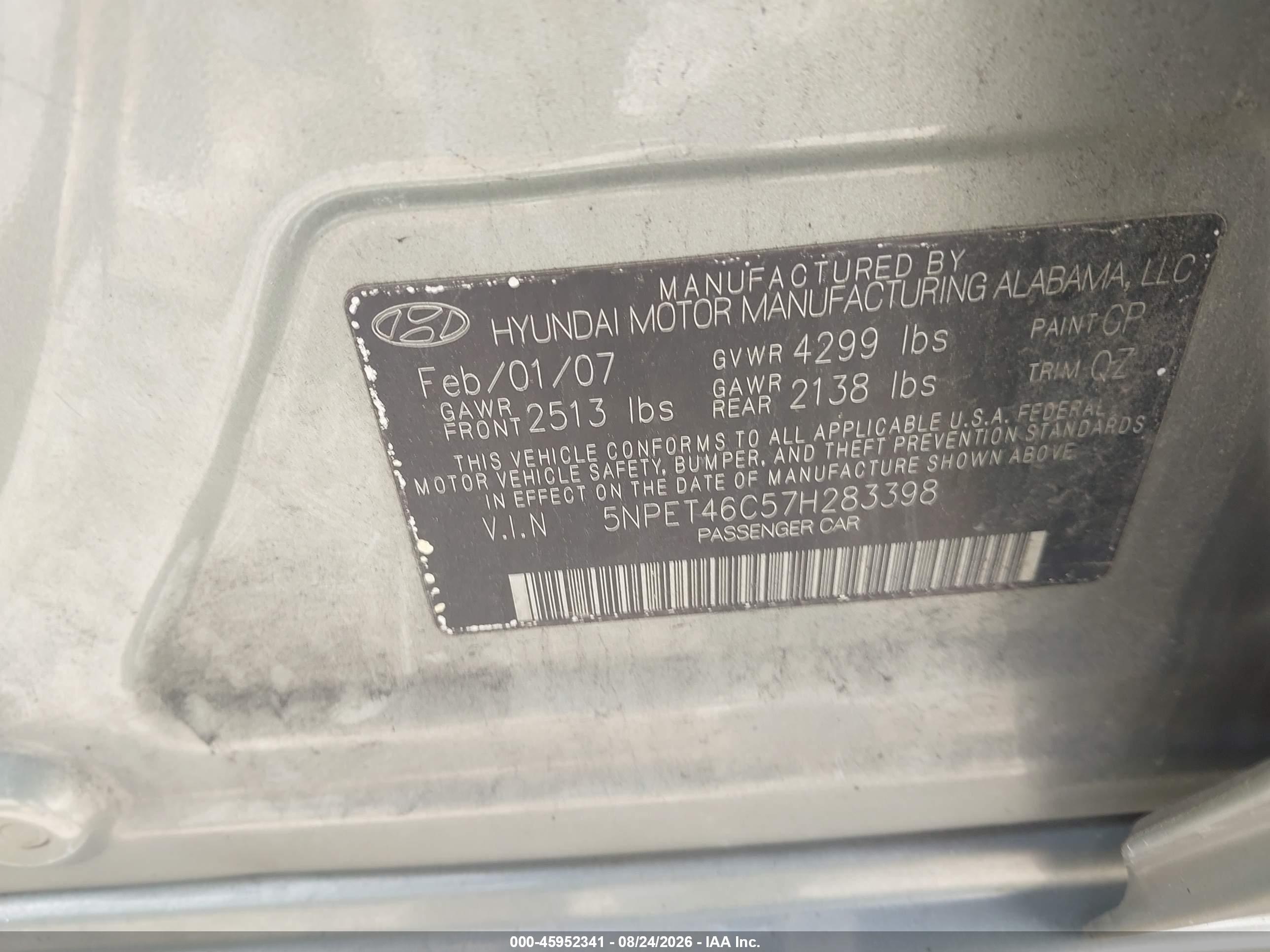 2007 Hyundai Sonata Gls/gls W/xm Зеленый vin: 5NPET46C57H283398