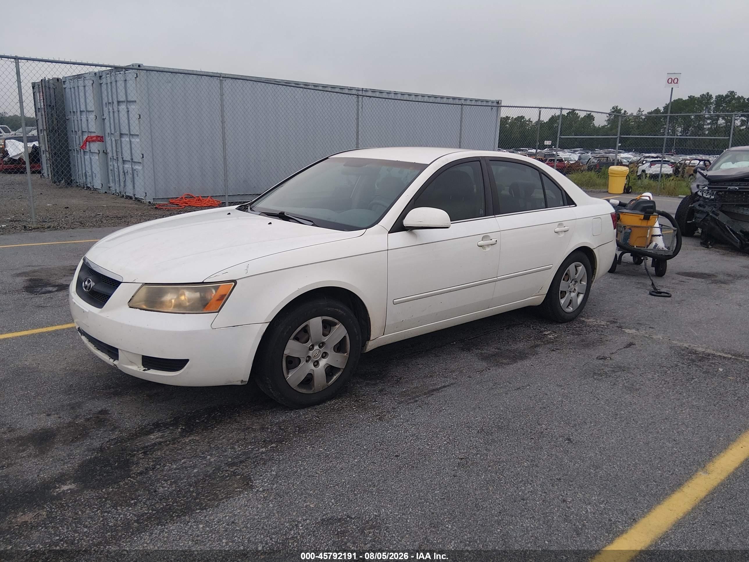 2008 Hyundai Sonata Gls White vin: 5NPET46C58H348901