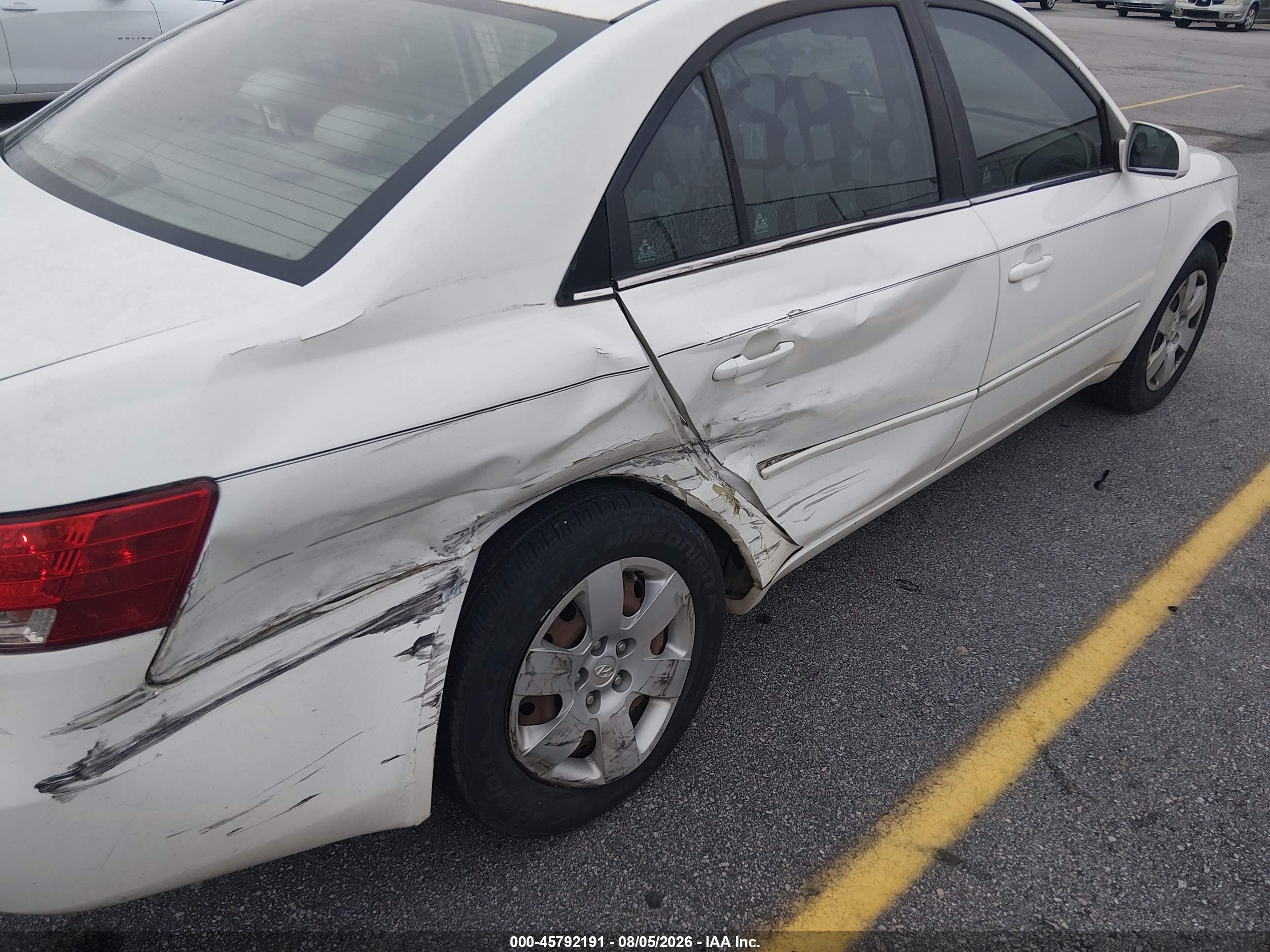 2008 Hyundai Sonata Gls White vin: 5NPET46C58H348901