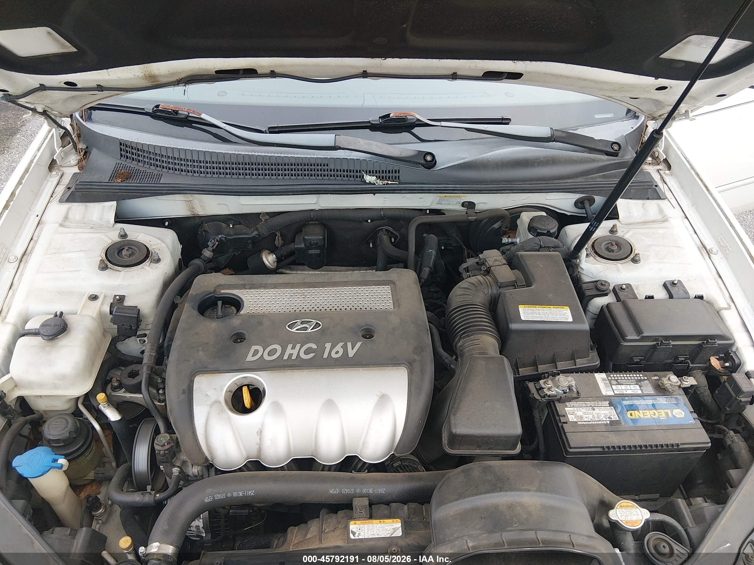 2008 Hyundai Sonata Gls White vin: 5NPET46C58H348901