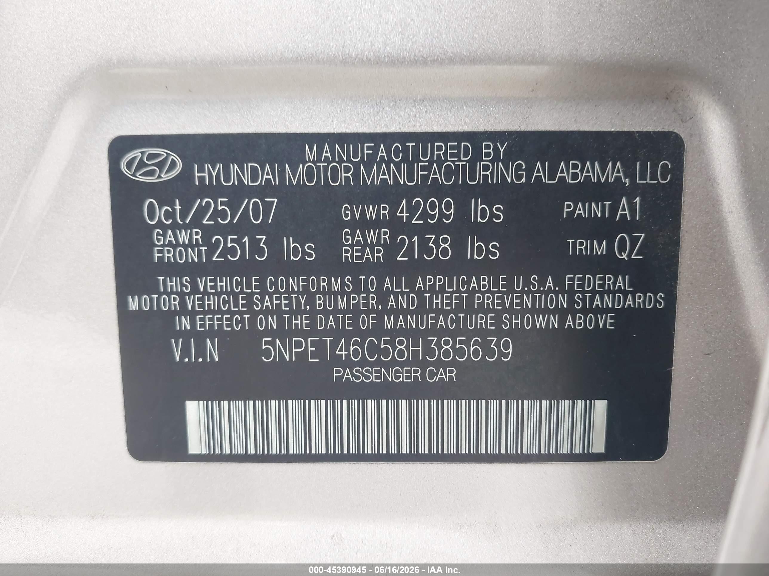 2008 Hyundai Sonata Gls Gold vin: 5NPET46C58H385639