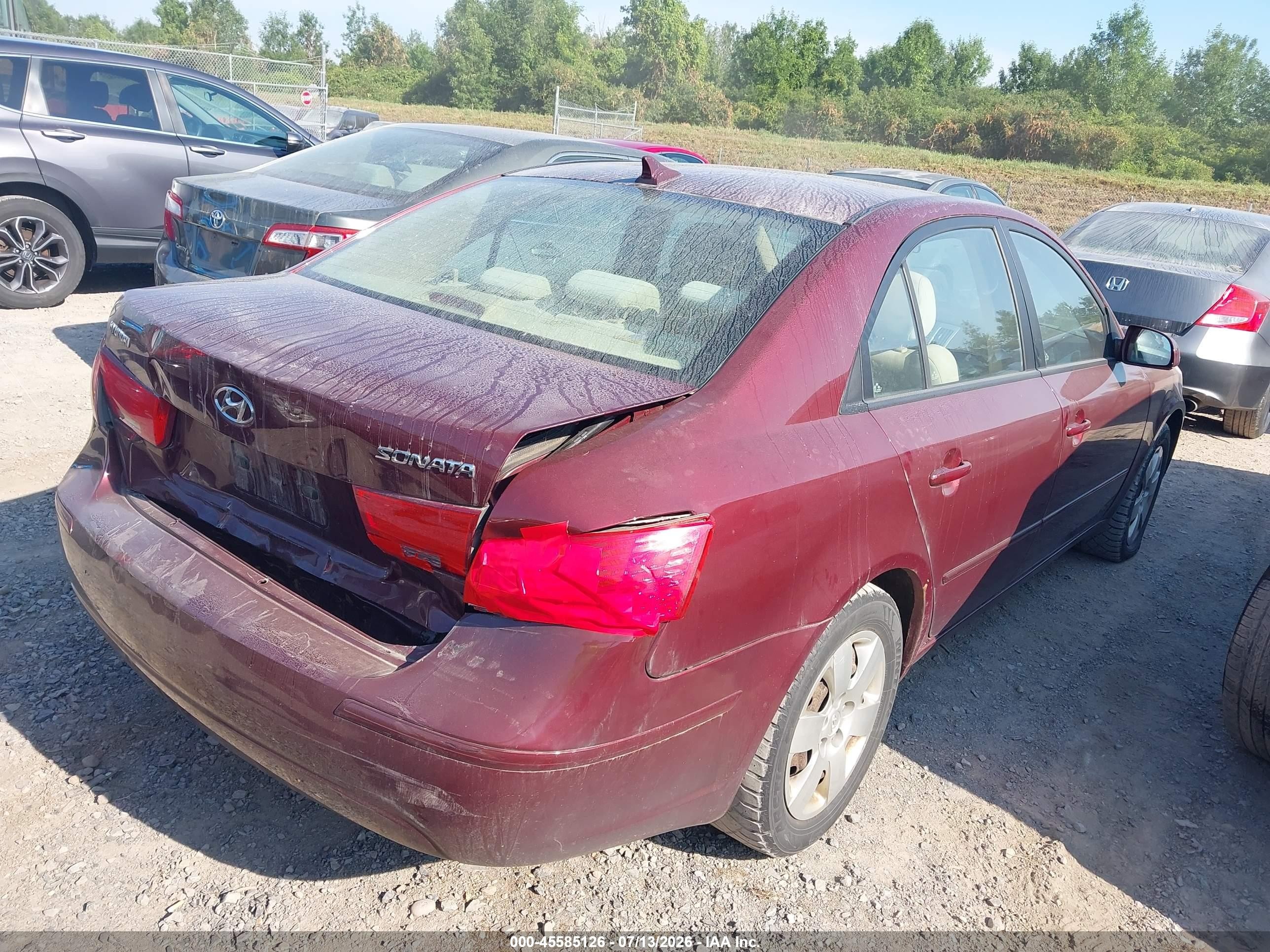 2009 Hyundai Sonata Gls Бордовый vin: 5NPET46C59H415319