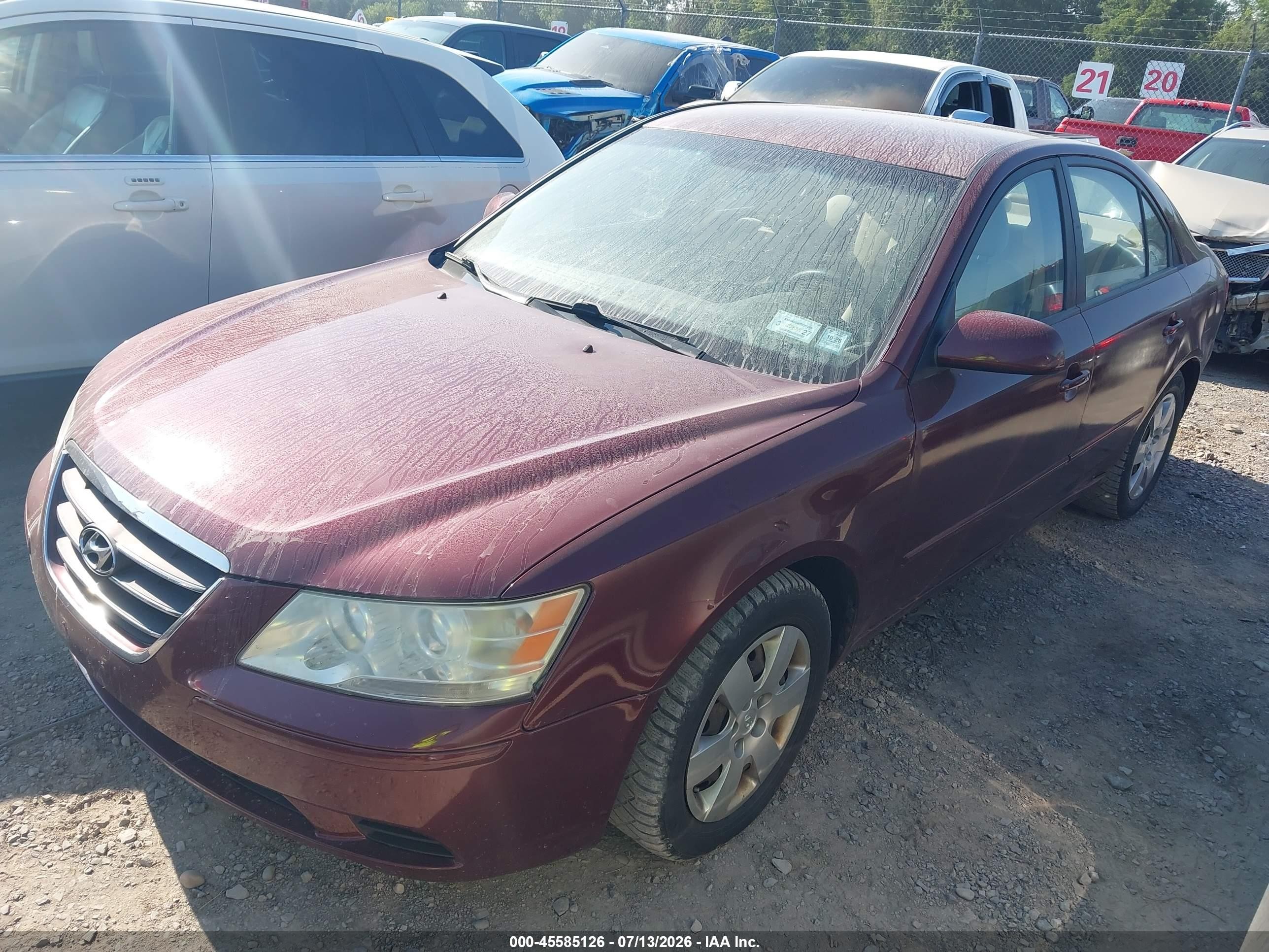 2009 Hyundai Sonata Gls Бордовый vin: 5NPET46C59H415319