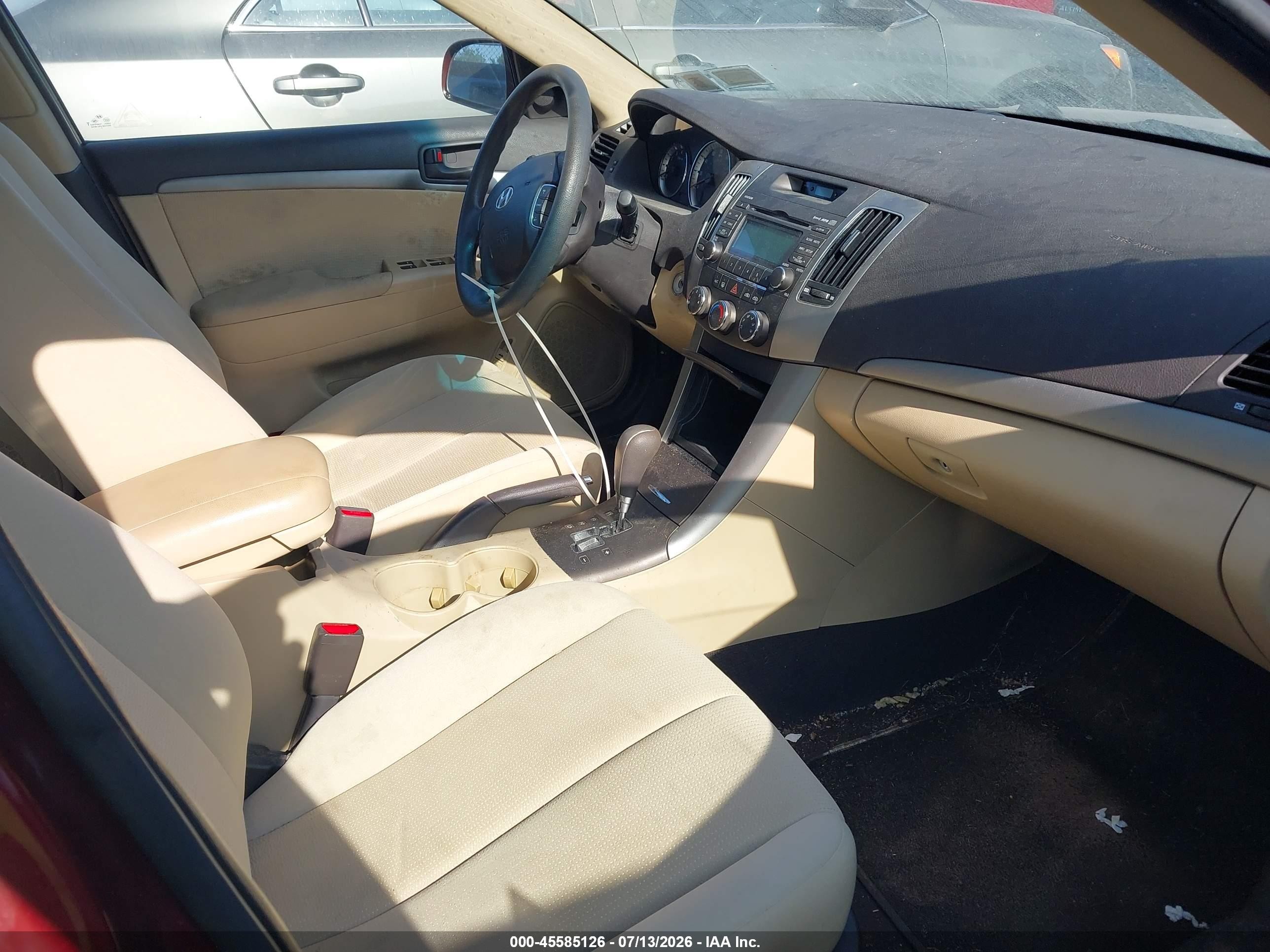 2009 Hyundai Sonata Gls Бордовый vin: 5NPET46C59H415319