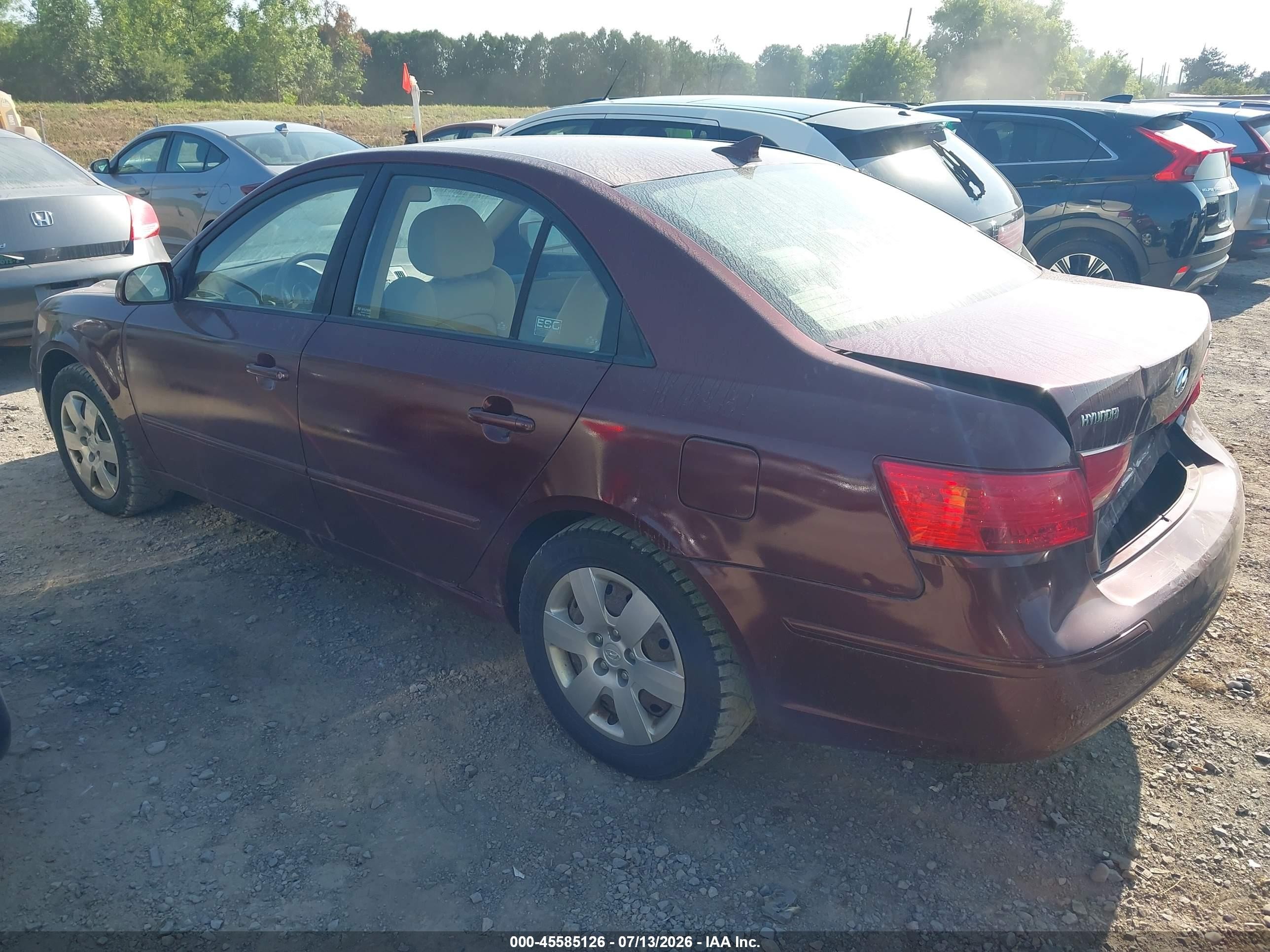 2009 Hyundai Sonata Gls Бордовый vin: 5NPET46C59H415319