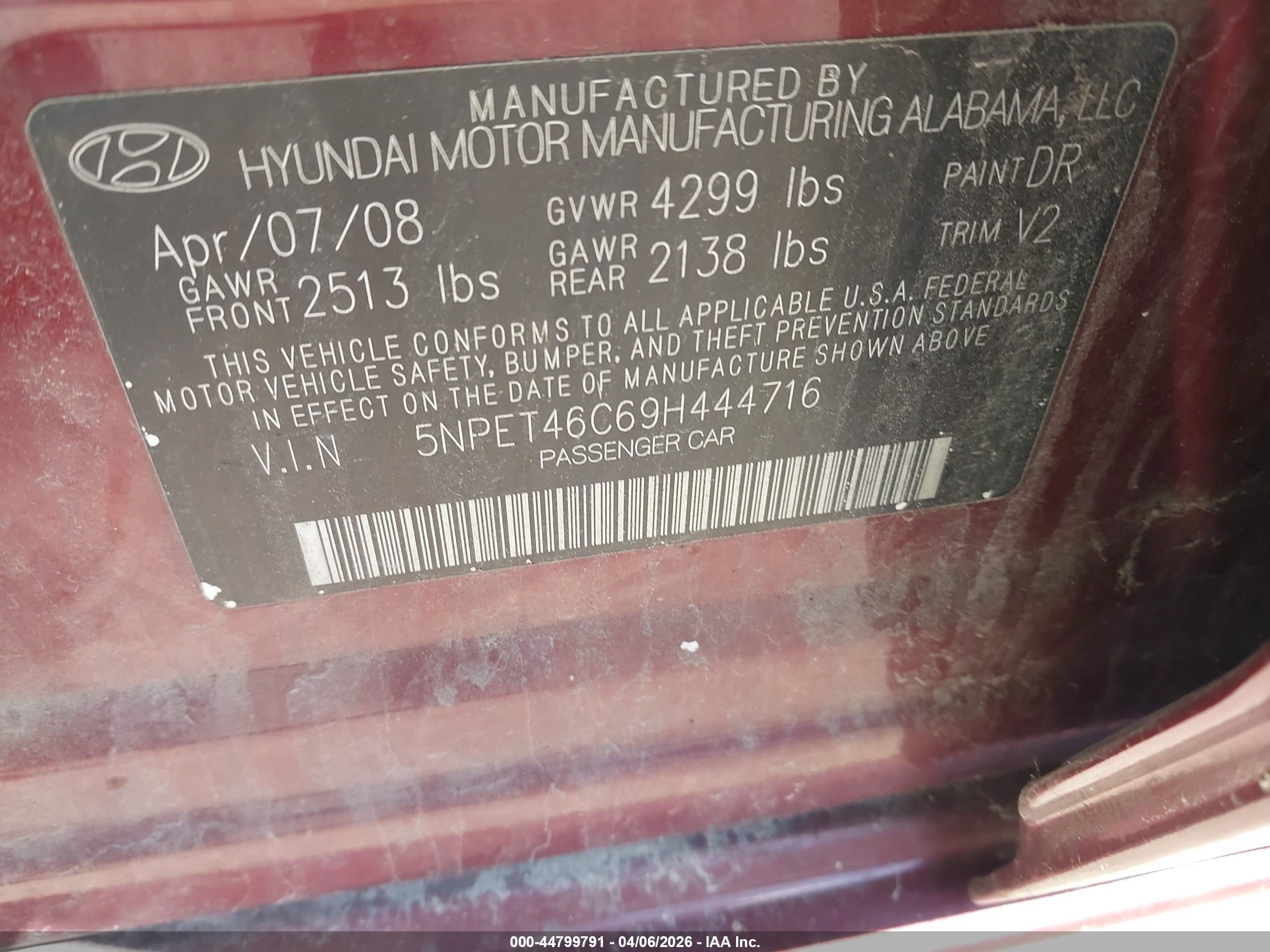 2009 Hyundai Sonata Gls Maroon vin: 5NPET46C69H444716