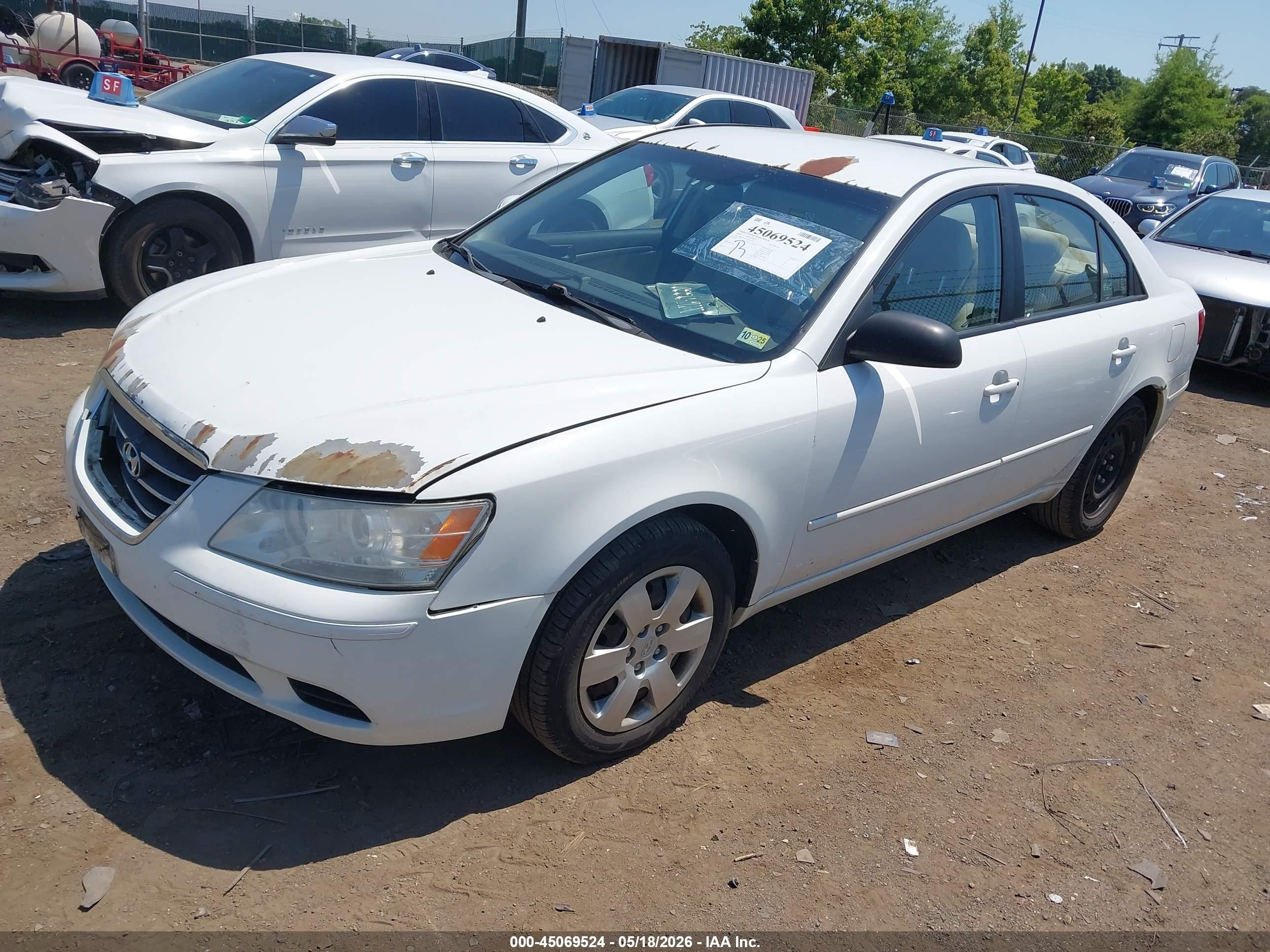 2009 Hyundai Sonata Gls Белый vin: 5NPET46C69H499344