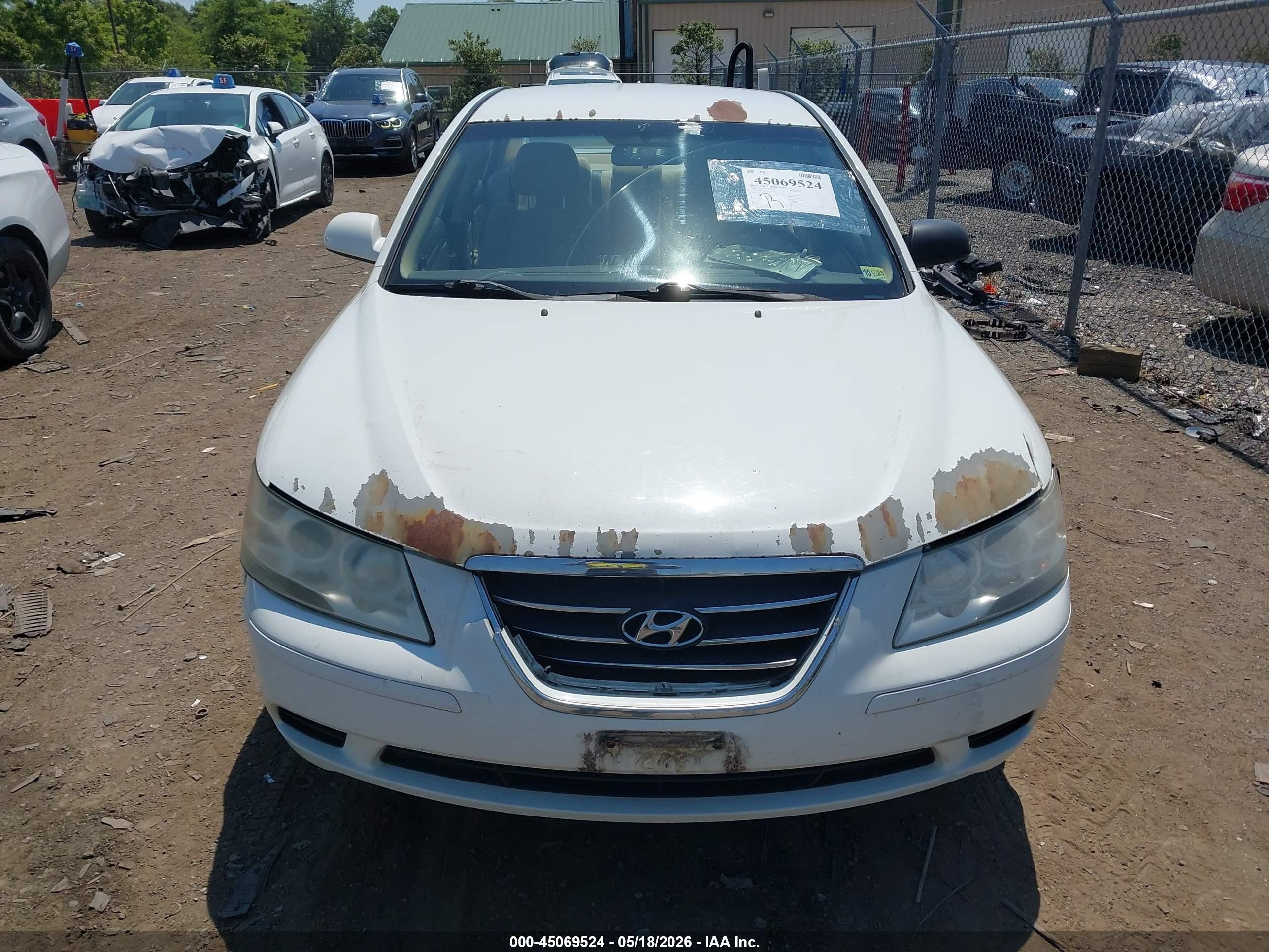 2009 Hyundai Sonata Gls Белый vin: 5NPET46C69H499344