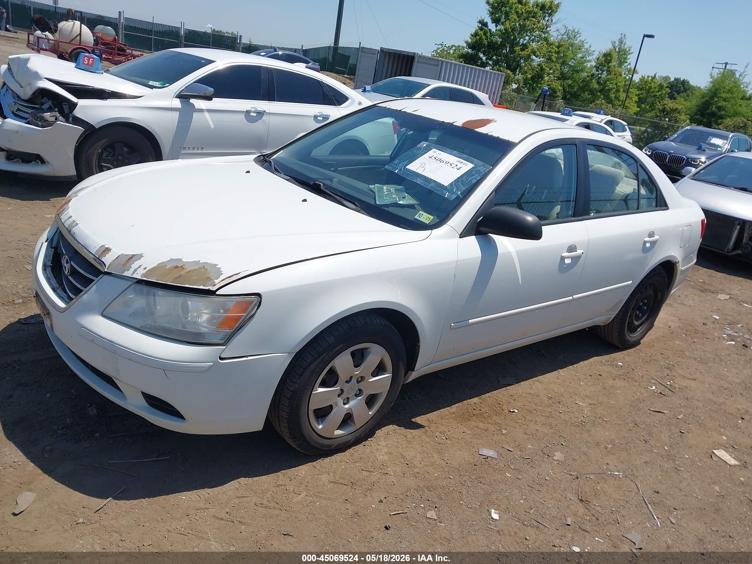 2009 Hyundai Sonata Gls Белый vin: 5NPET46C69H499344