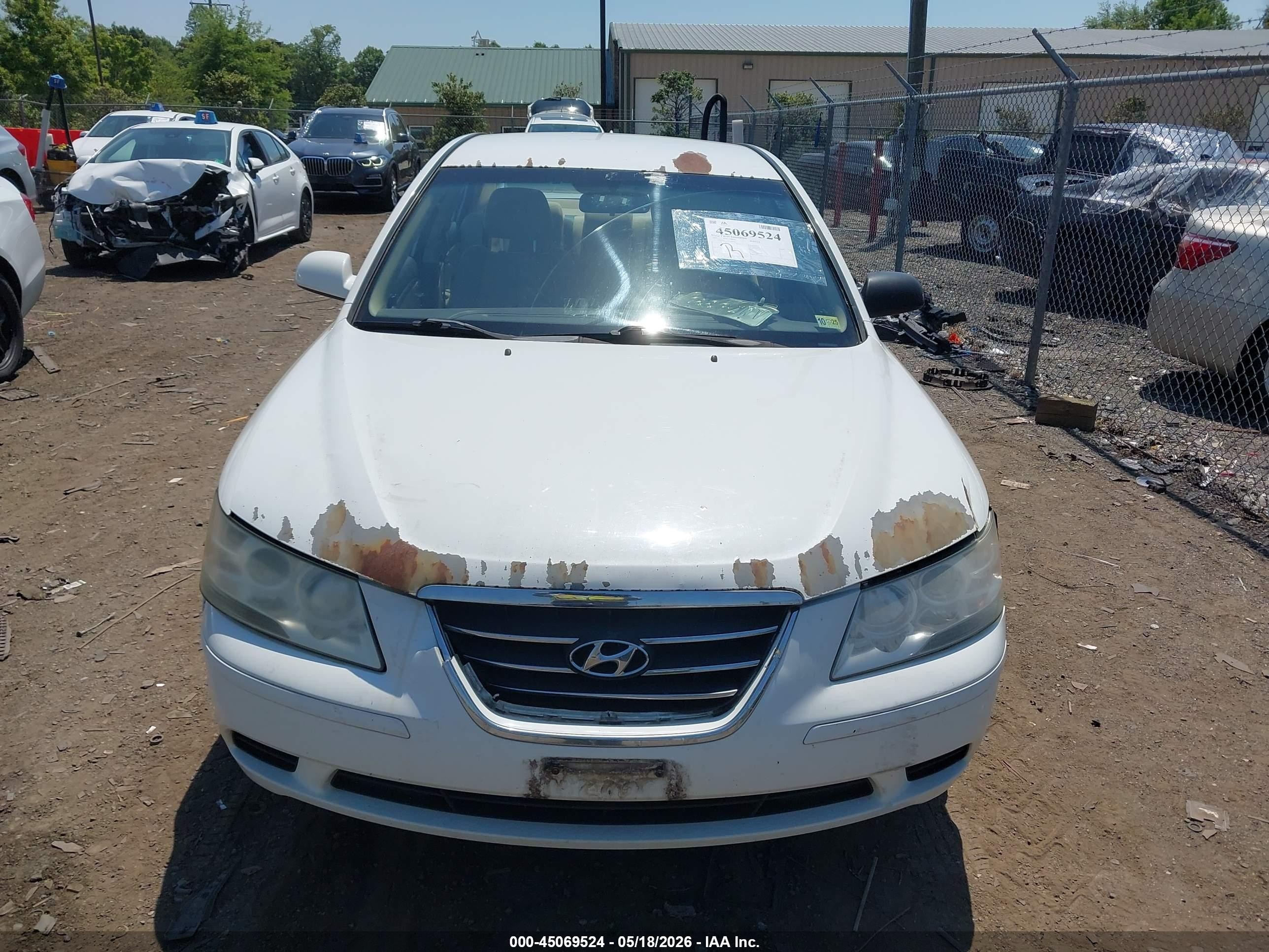 2009 Hyundai Sonata Gls Белый vin: 5NPET46C69H499344