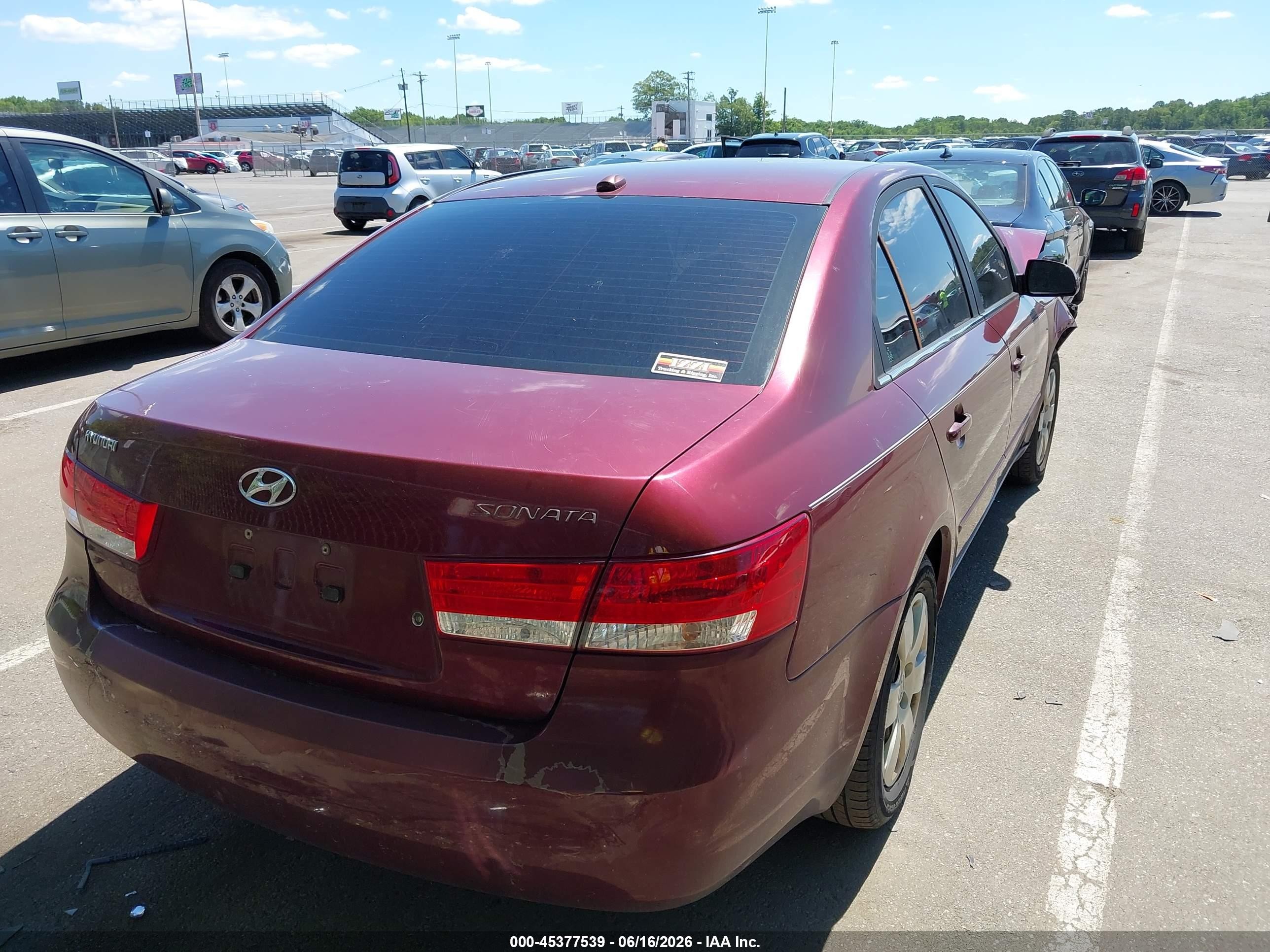 2008 Hyundai Sonata Gls Burgundy vin: 5NPET46C78H301627