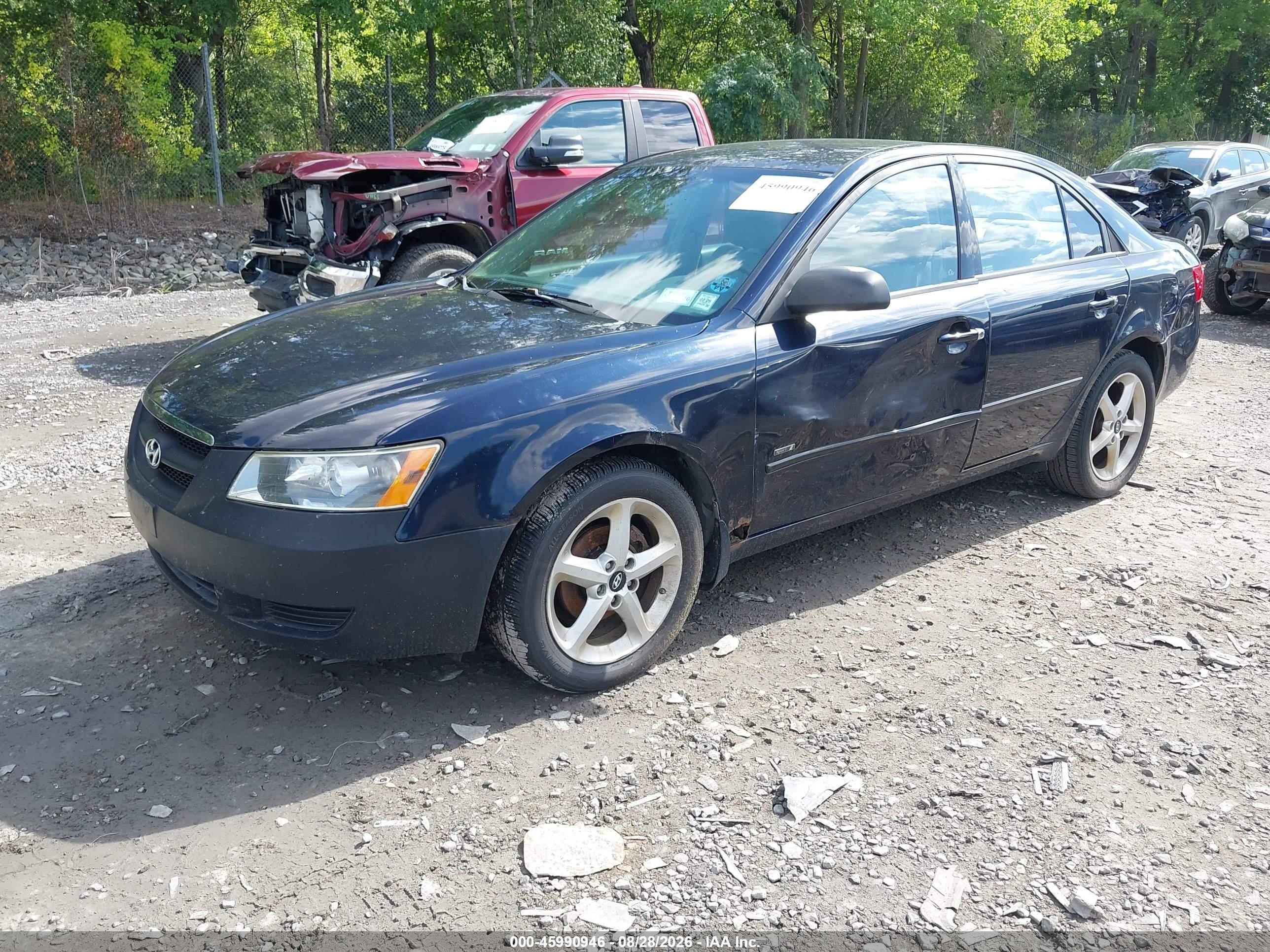 2008 Hyundai Sonata Gls Black vin: 5NPET46C78H387747