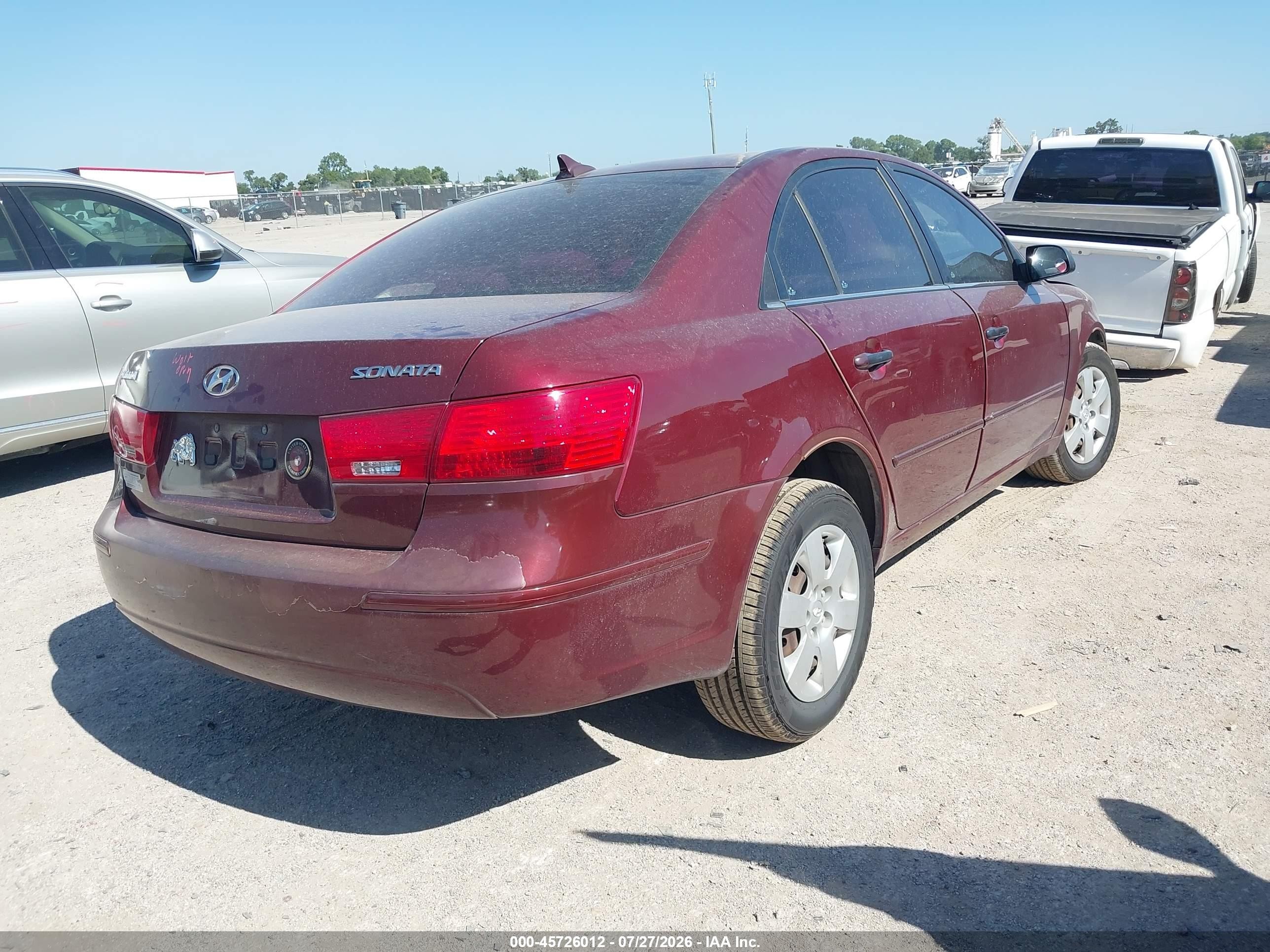 2009 Hyundai Sonata Gls Burgundy vin: 5NPET46C79H407352