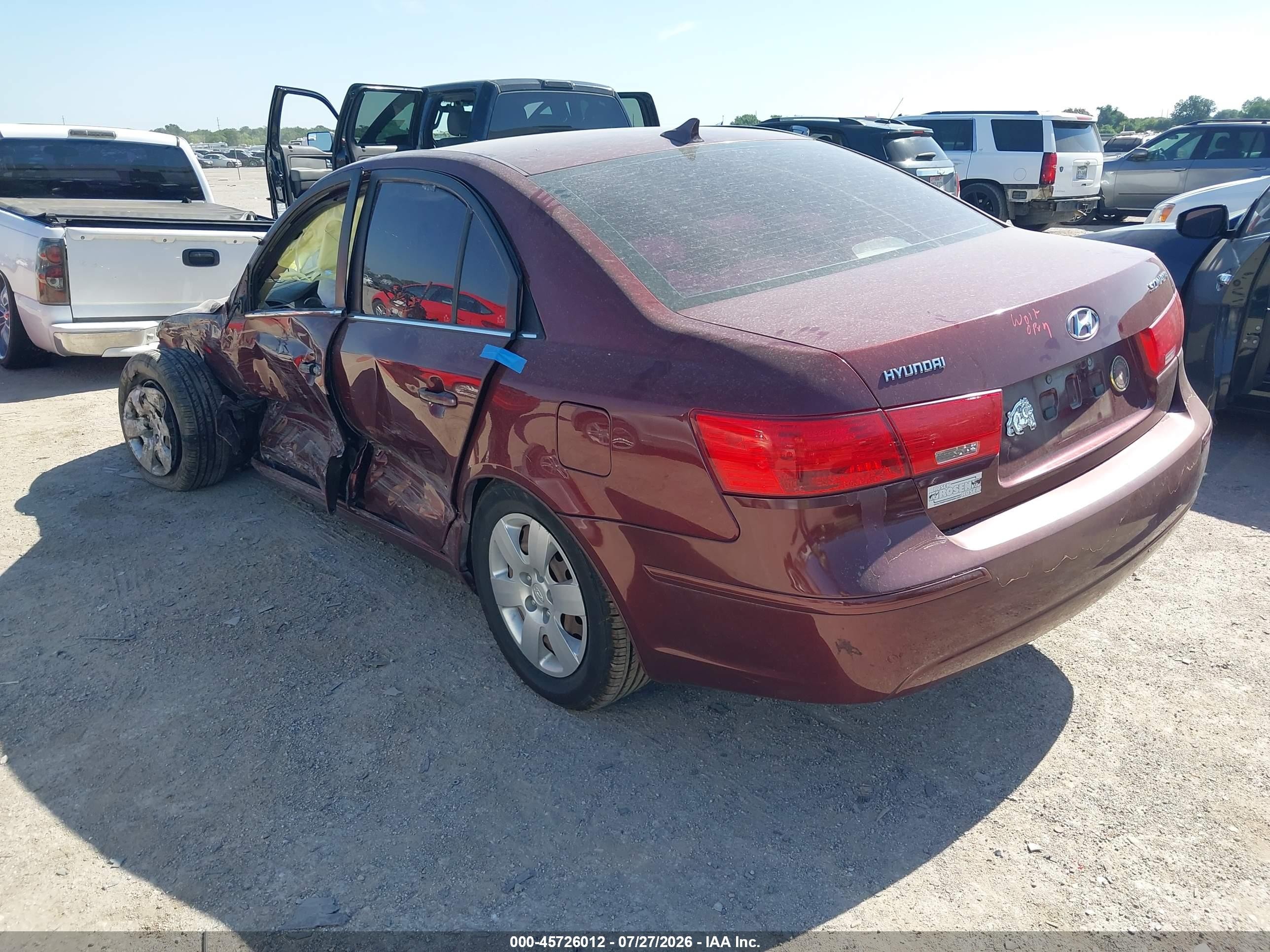 2009 Hyundai Sonata Gls Burgundy vin: 5NPET46C79H407352