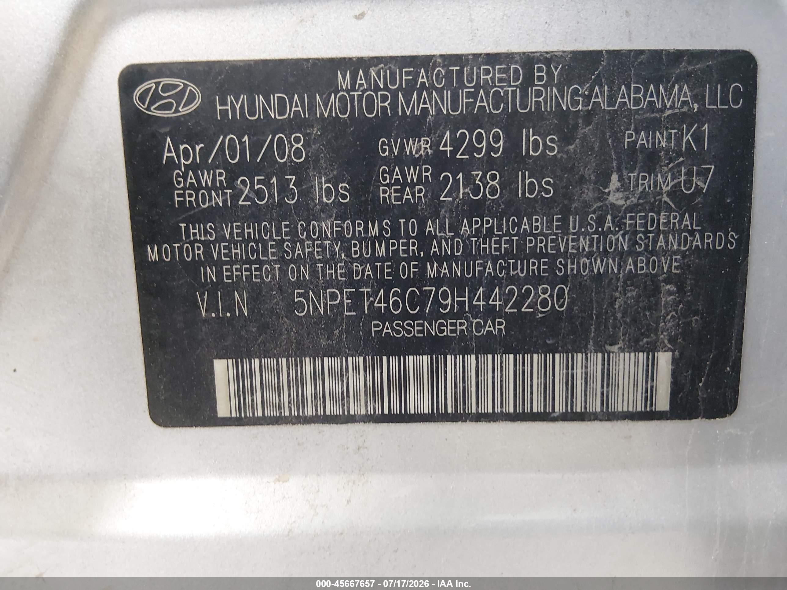 2009 Hyundai Sonata Gls Серебряный vin: 5NPET46C79H442280