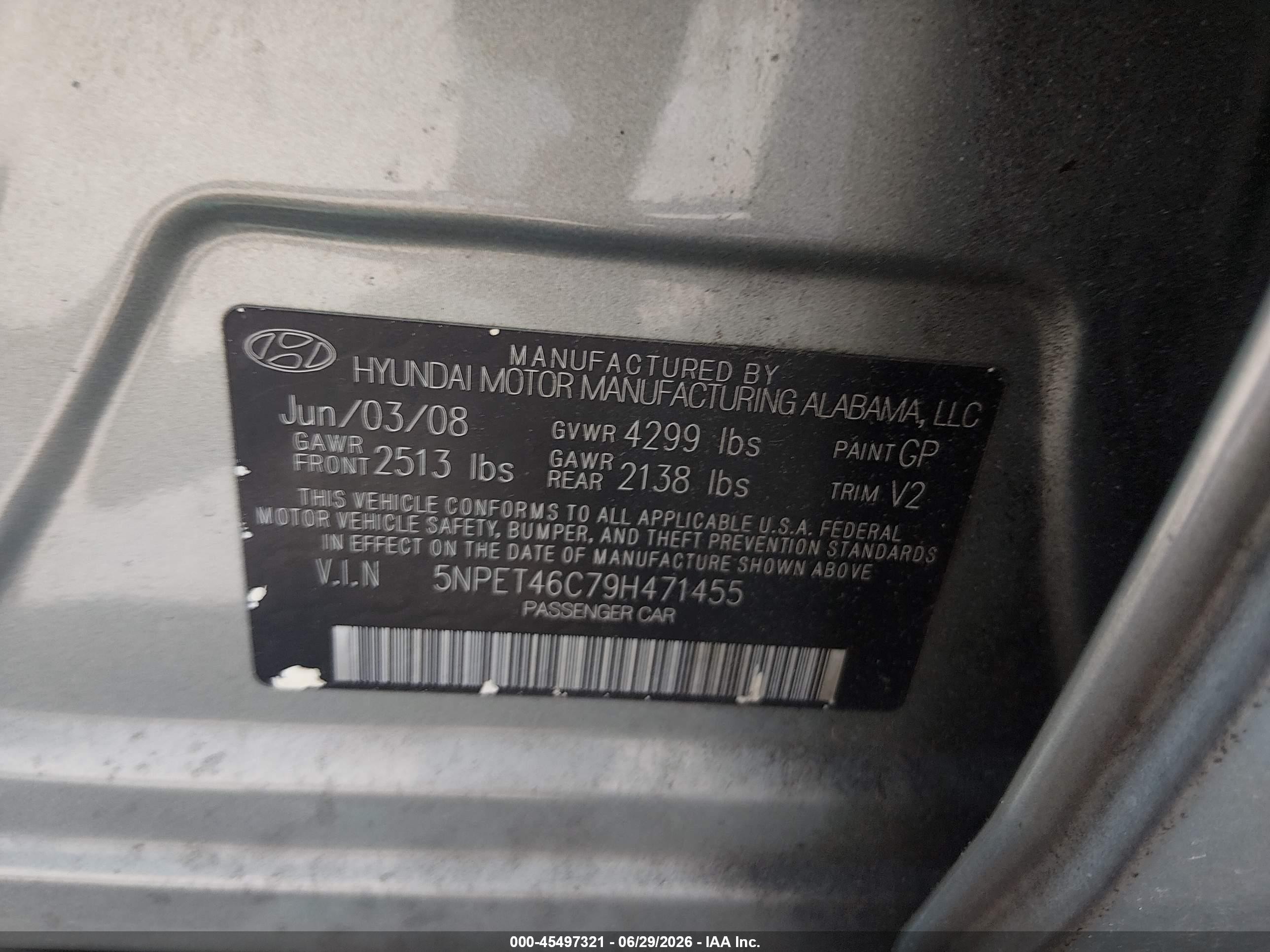 2009 Hyundai Sonata Gls Green vin: 5NPET46C79H471455